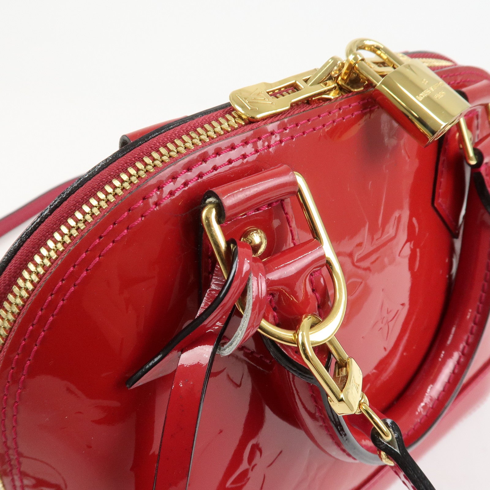 Louis Vuitton Monogram Vernis Leather Alma BB 2Way Bag Red M91606