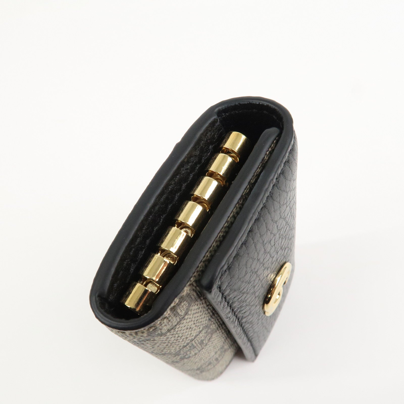 GUCCI GG Marmont Leather GG Supreme 6 Key Case Black 456118