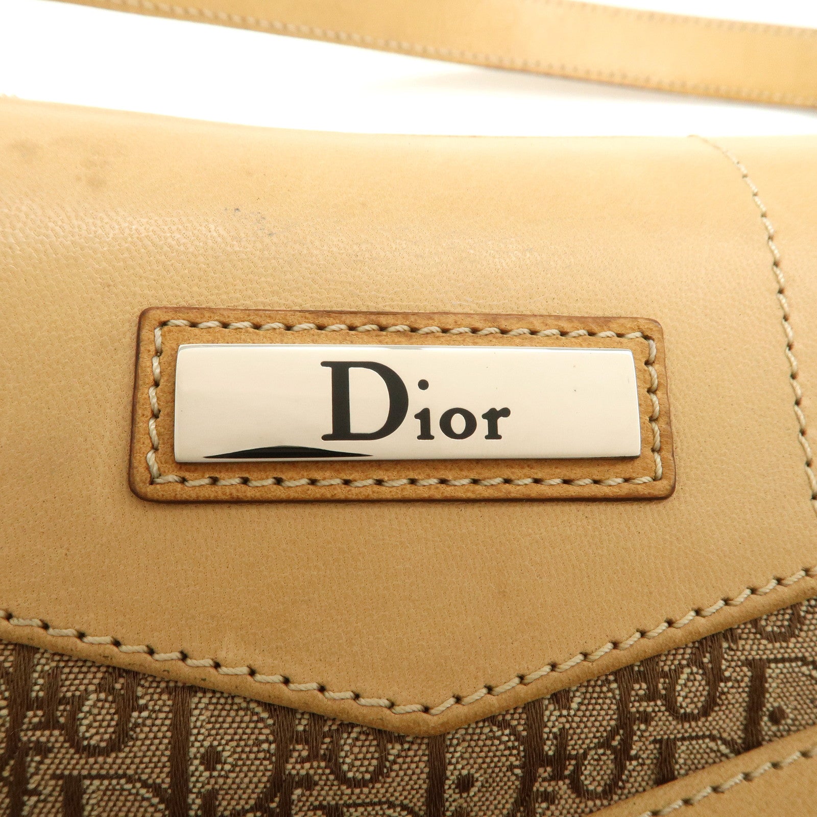Christian Dior Trotter Street Chic Canvas Leather Shoulder Bag