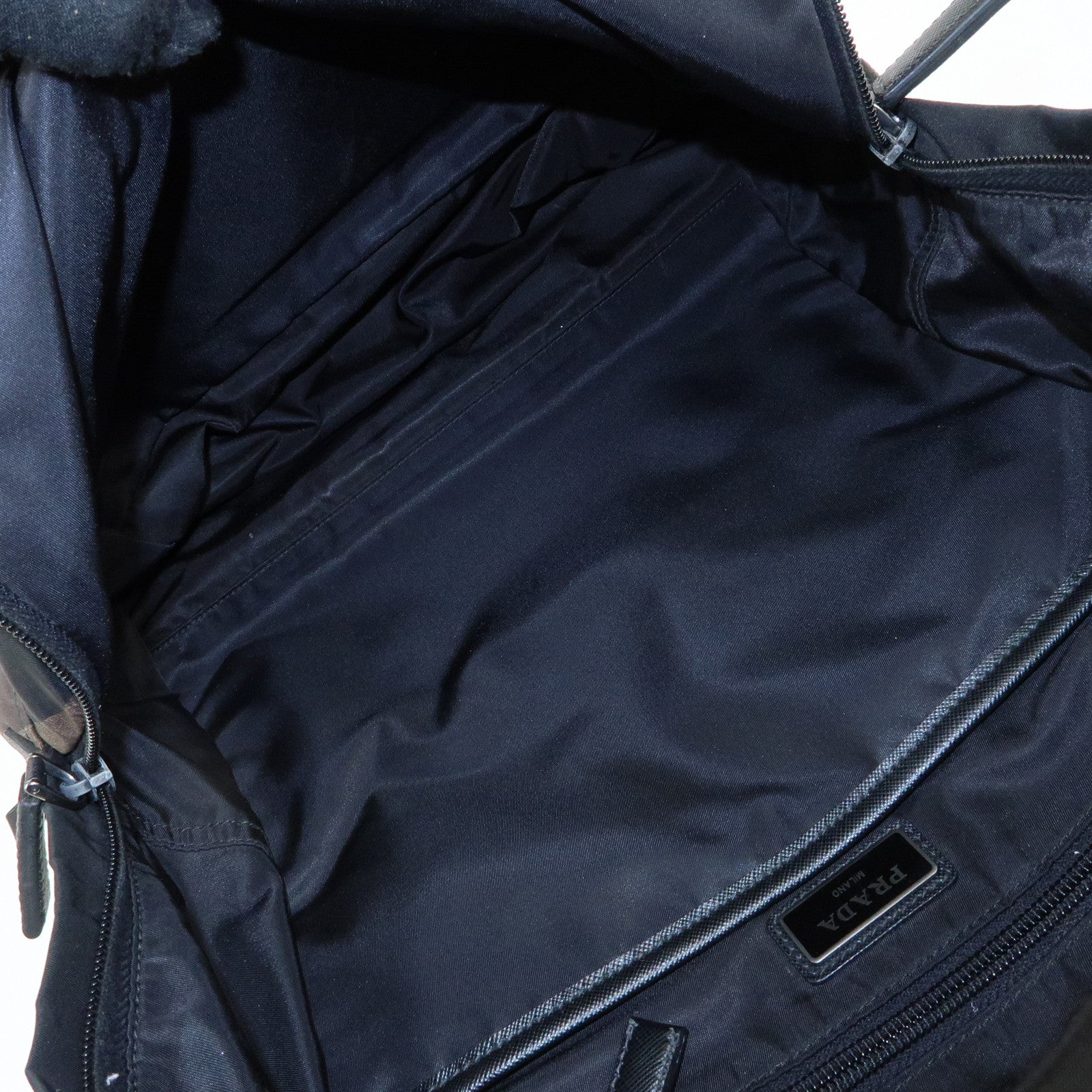 PRADA Triangle Logo Nylon Leather Backpack Camouflage VZ0066