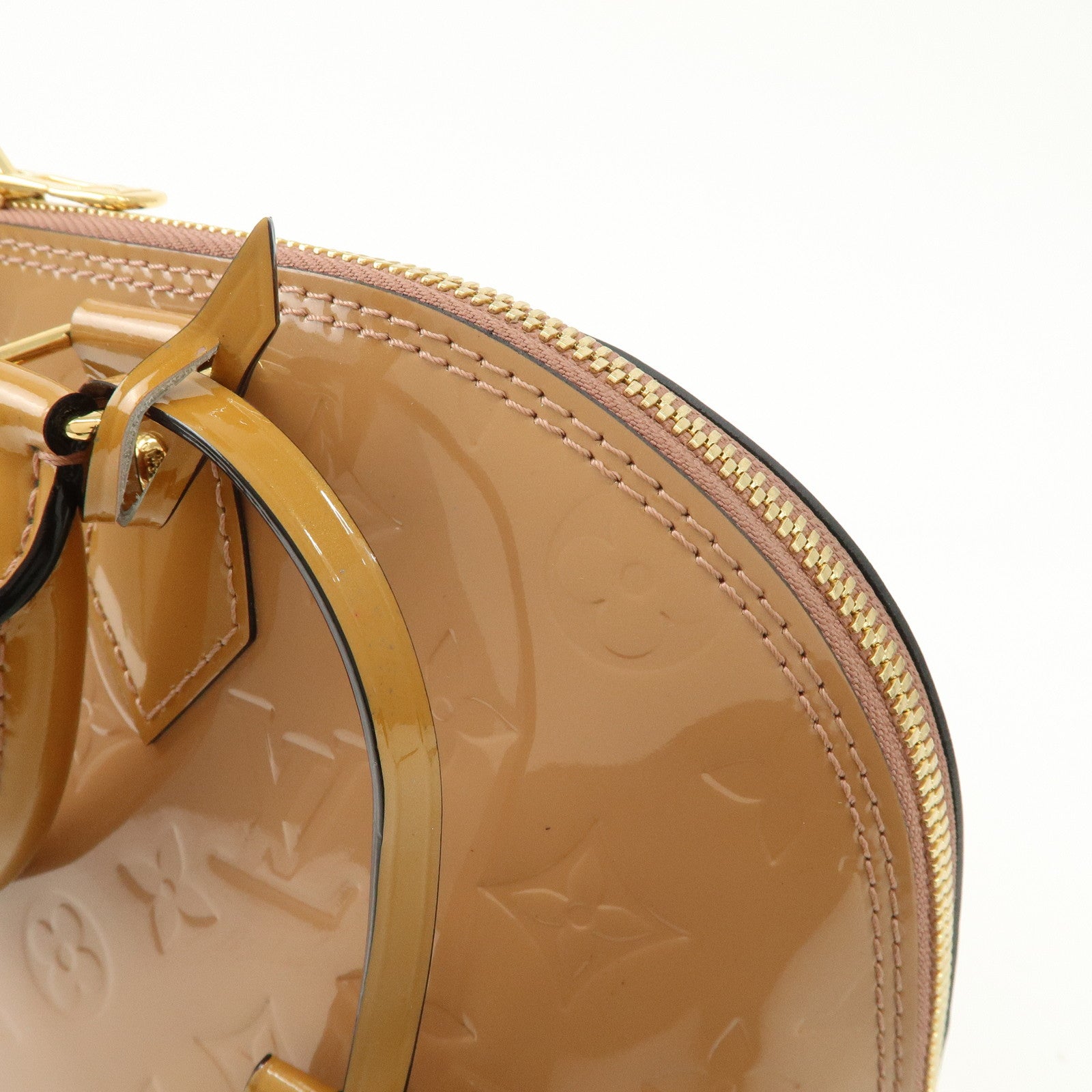 Louis Vuitton Monogram Vernis Alma PM Hand Bag Rose Velours M91583