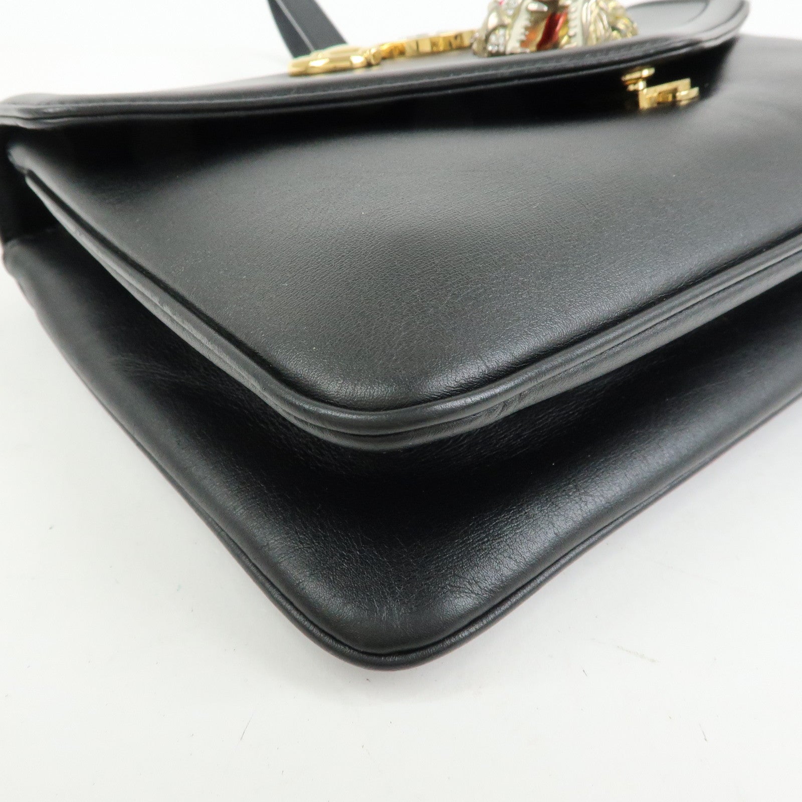 GUCCI Raja Horsebit Interlocking G Chain Shoulder Bag Black 537241