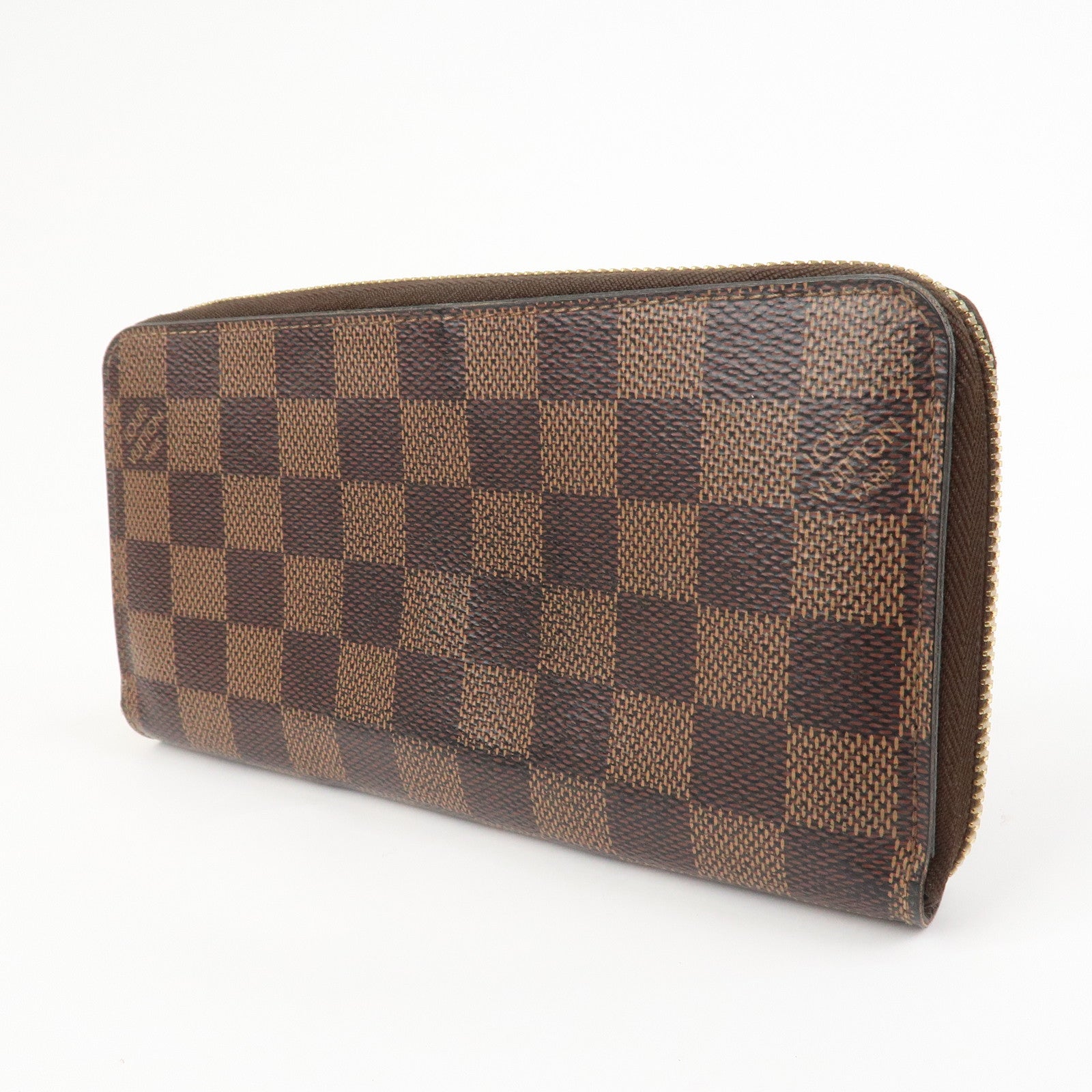 Louis Vuitton Damier Canvas Zippy Wallet Old Style Brown N60015