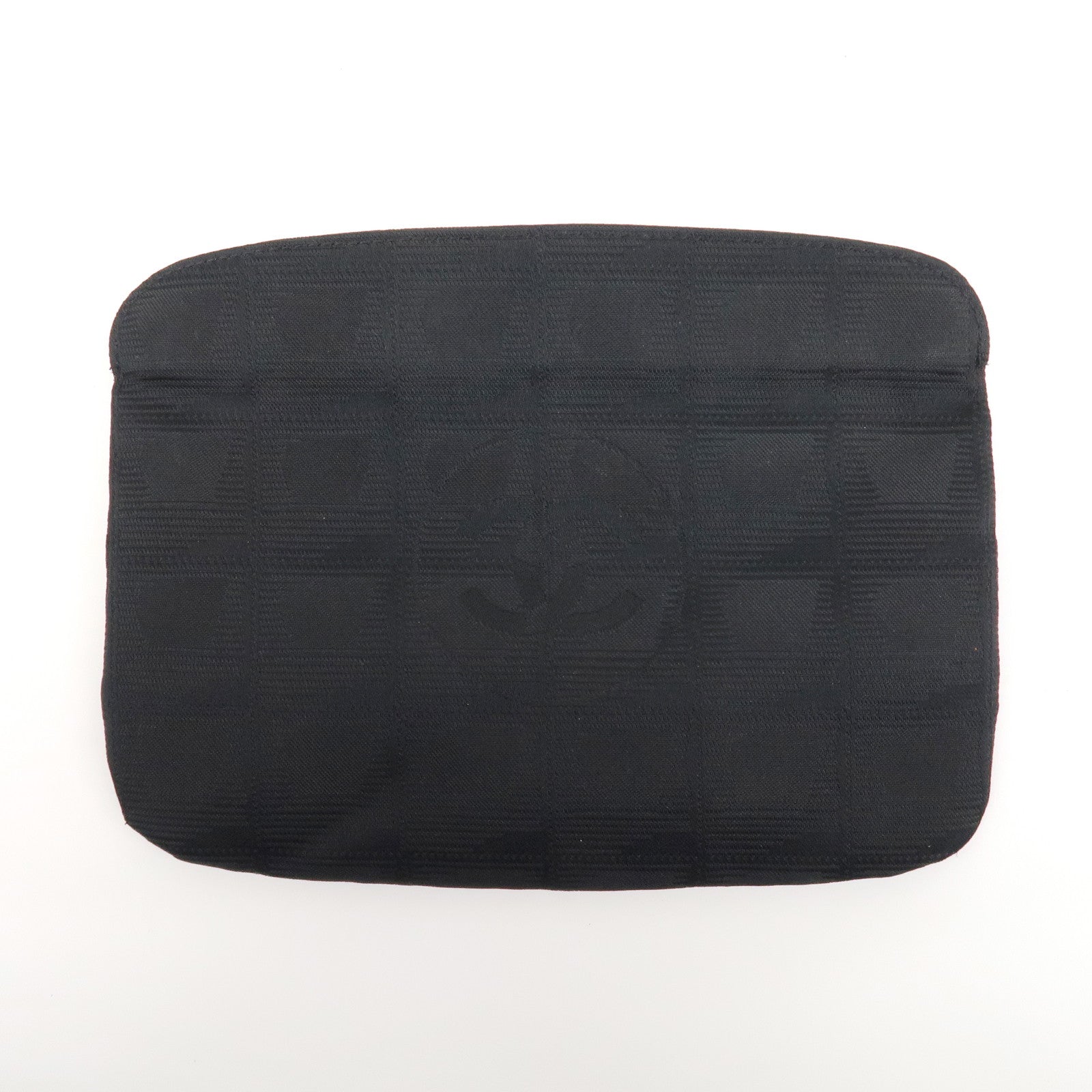 CHANEL Sports Line Nylon Leather Small Pouch Cosmetic Pouch Black