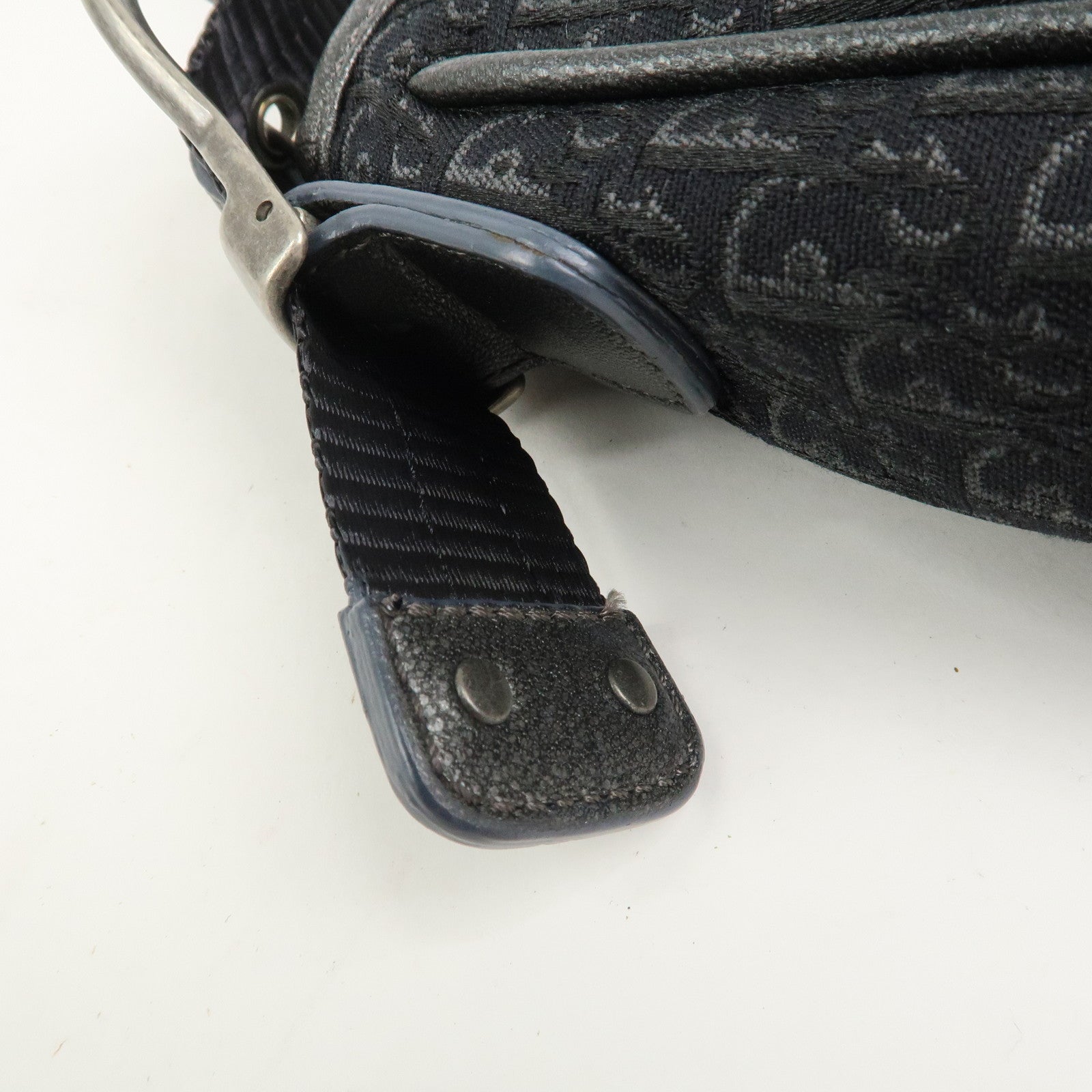 Christian Dior Trotter Canvas Leather Shoulder Bag Hand Bag Black