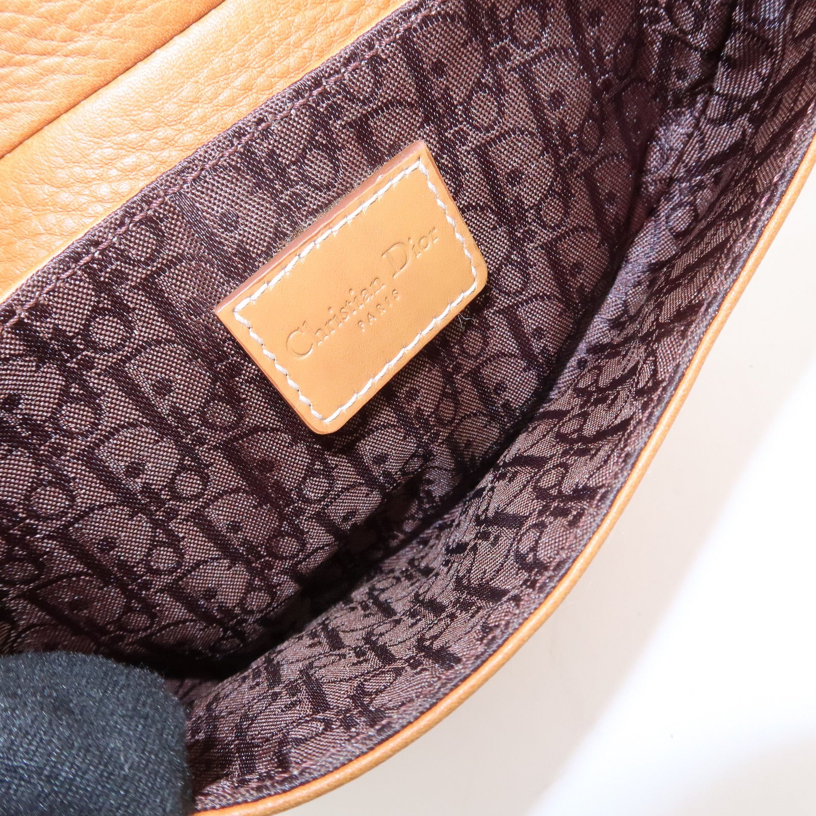 Christian Dior Saddle Leather Waist Bag Crossbody Bag Brown