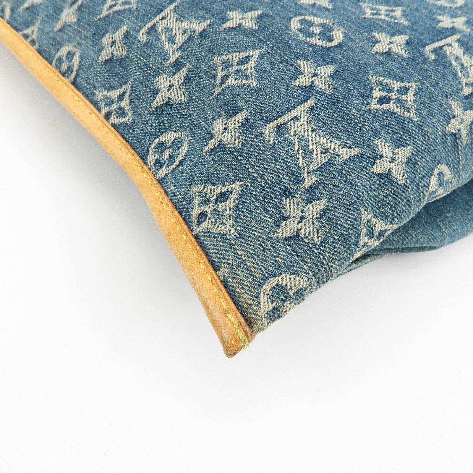 Louis Vuitton Monogram Denim Flat Shopper Tote Bag Blue M95018