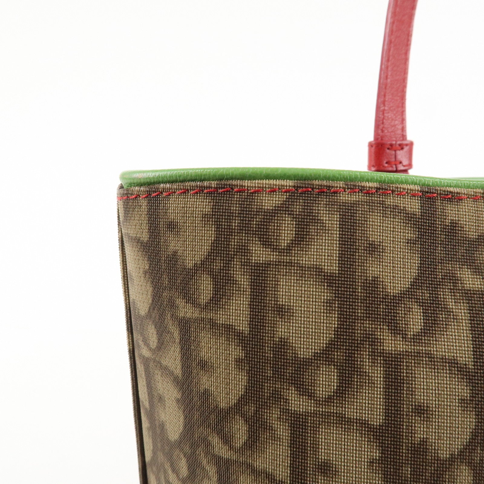 Christian Dior Rasta Line Trotter PVC Leather Tote Bag Hand Bag Brown Used