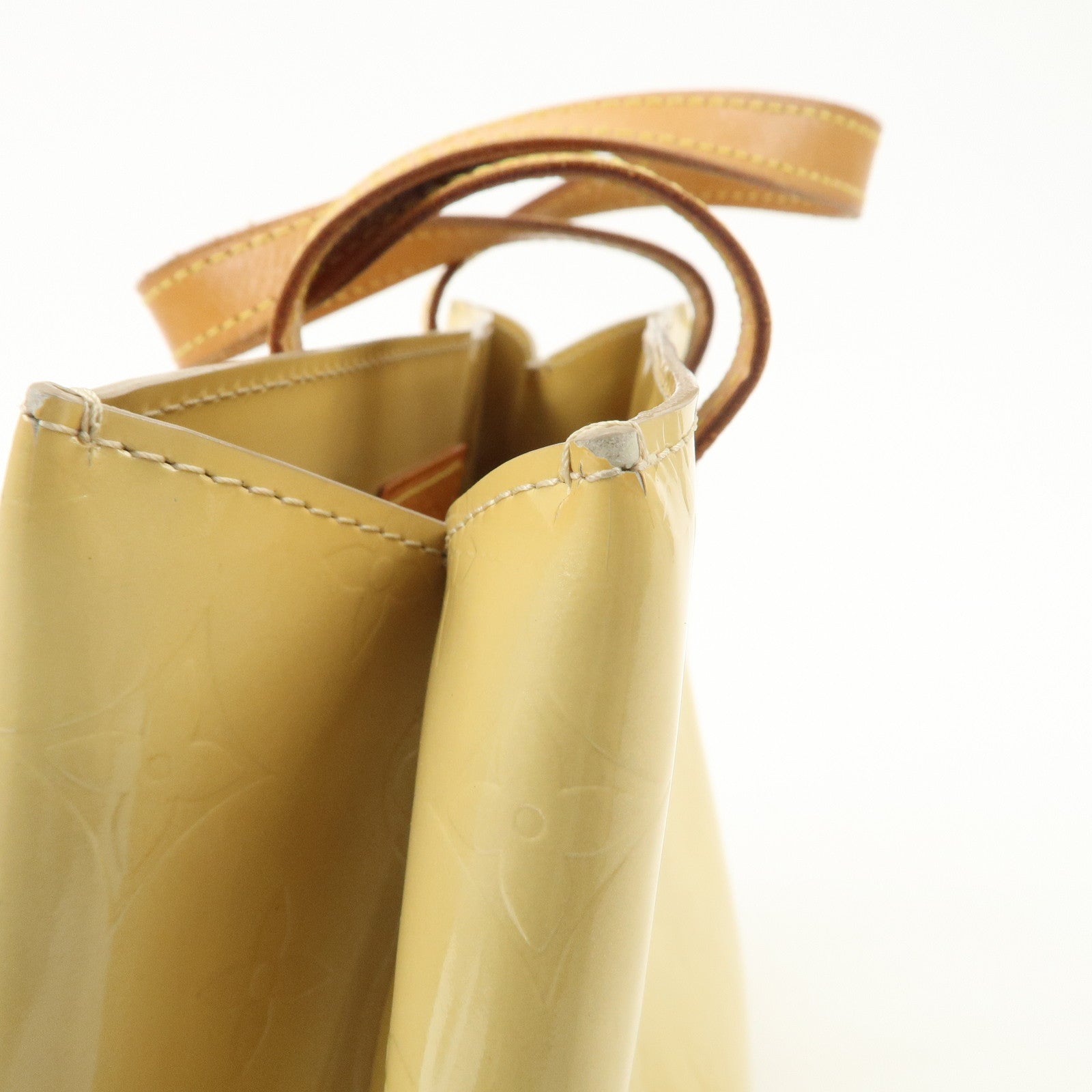 Louis Vuitton Monogram Vernis Lead PM Hand Bag Beige M91144