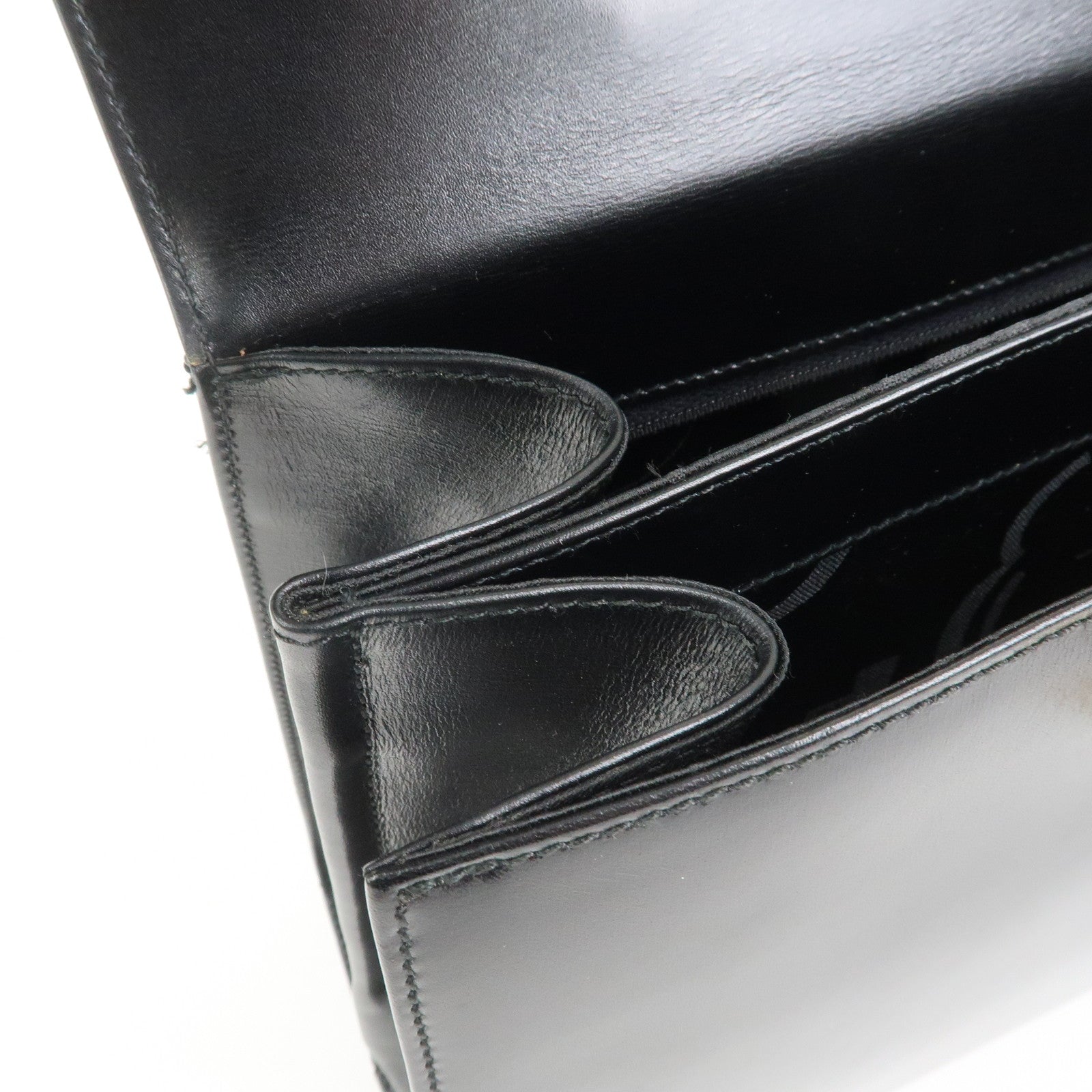 Ferragamo Gancini Logo Leather 2Way Bag Hand Bag Shoulder Bag Black