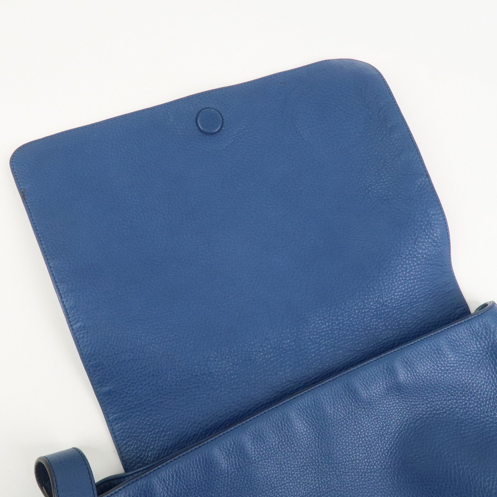 GUCCI Interlocking G Leather Shoulder Bag Crossbody Bag Blue 322056