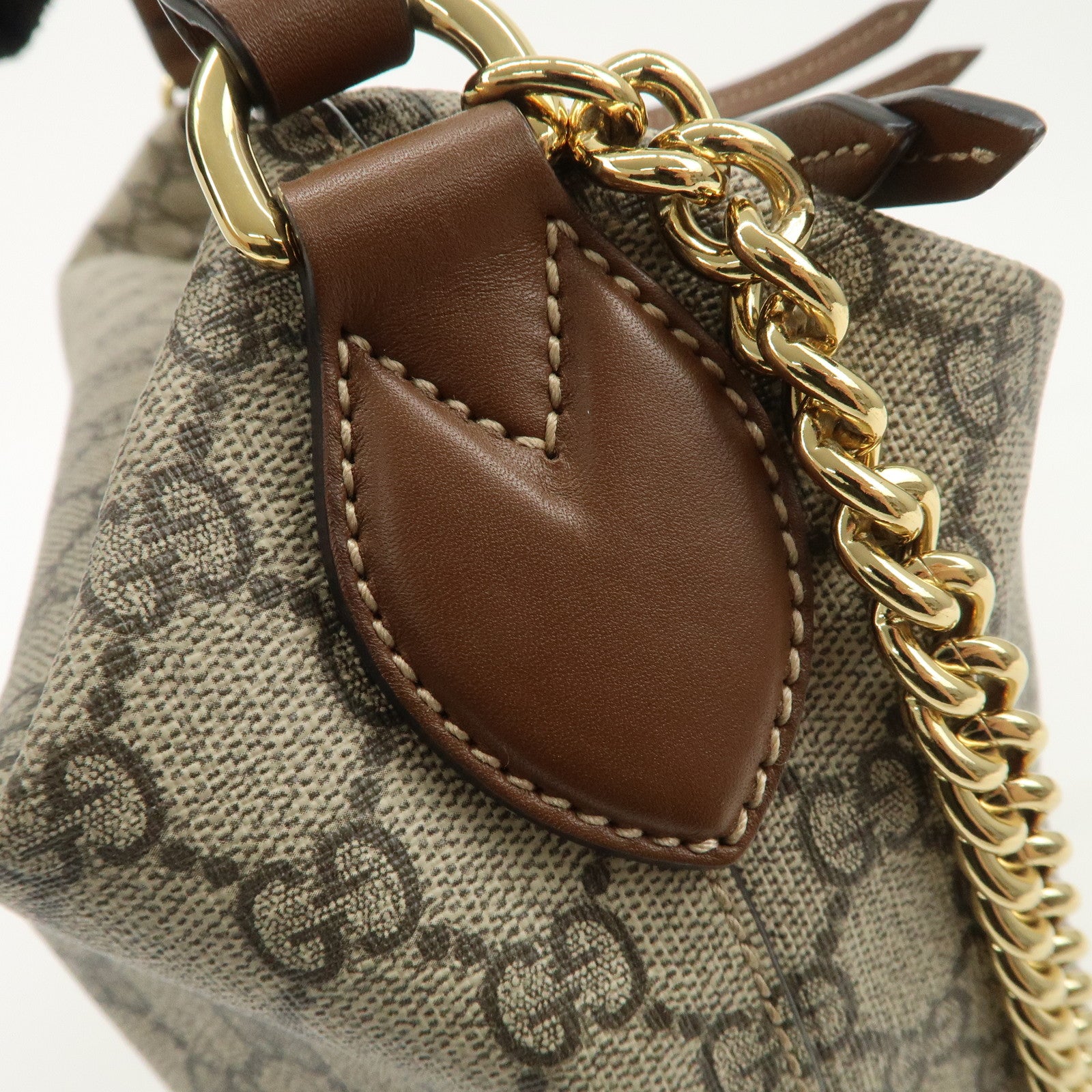 GUCCI GG Supreme Leather 2WAY Bag Shoulder Bag Beige Brown 477324 Used