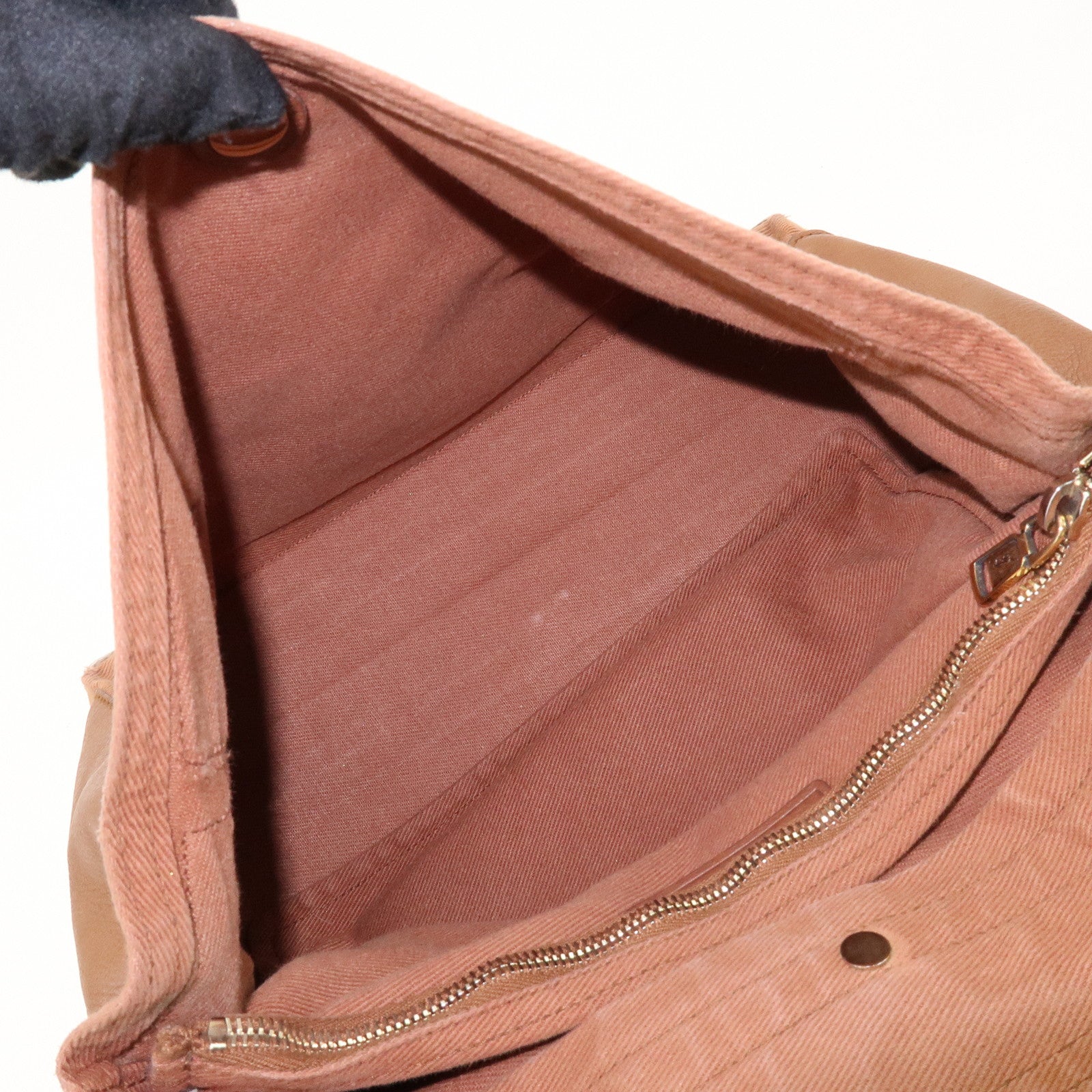 SAINT LAURENT PARIS Muse Two Leather Canvas Hand Bag Brown 229680