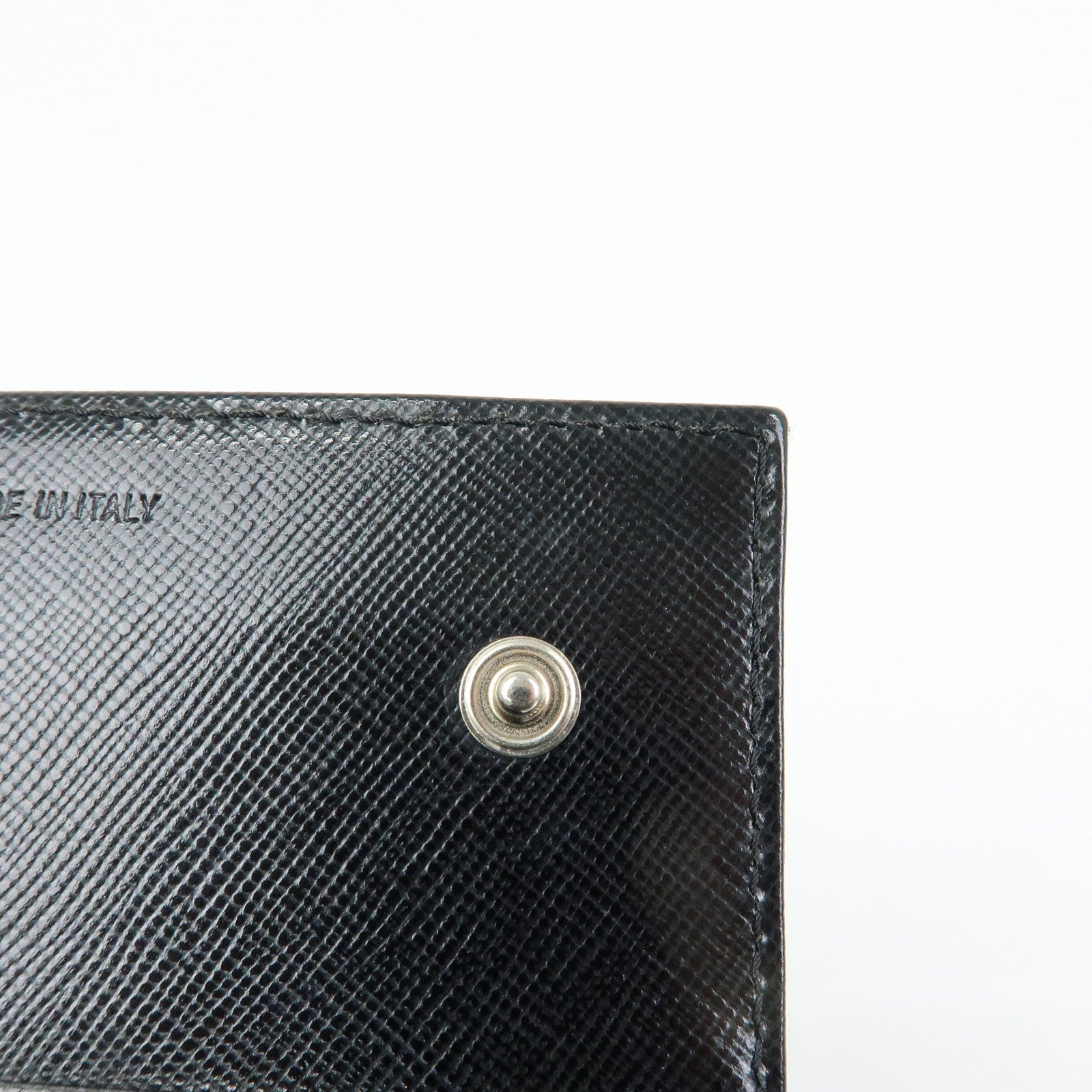 PRADA Triangle Logo Nylon Leather Long Wallet Black M608