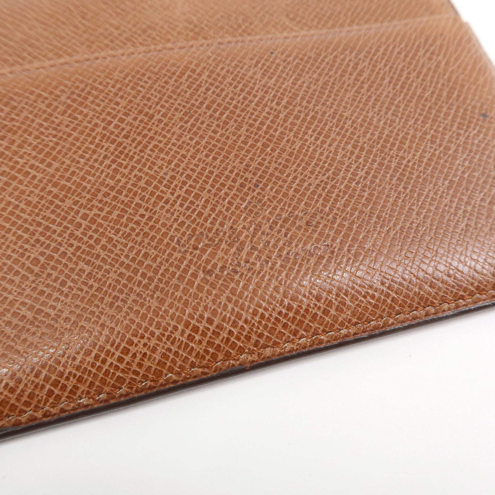 Louis Vuitton Monogram Canvas Leather Card Case Card Holder Brown