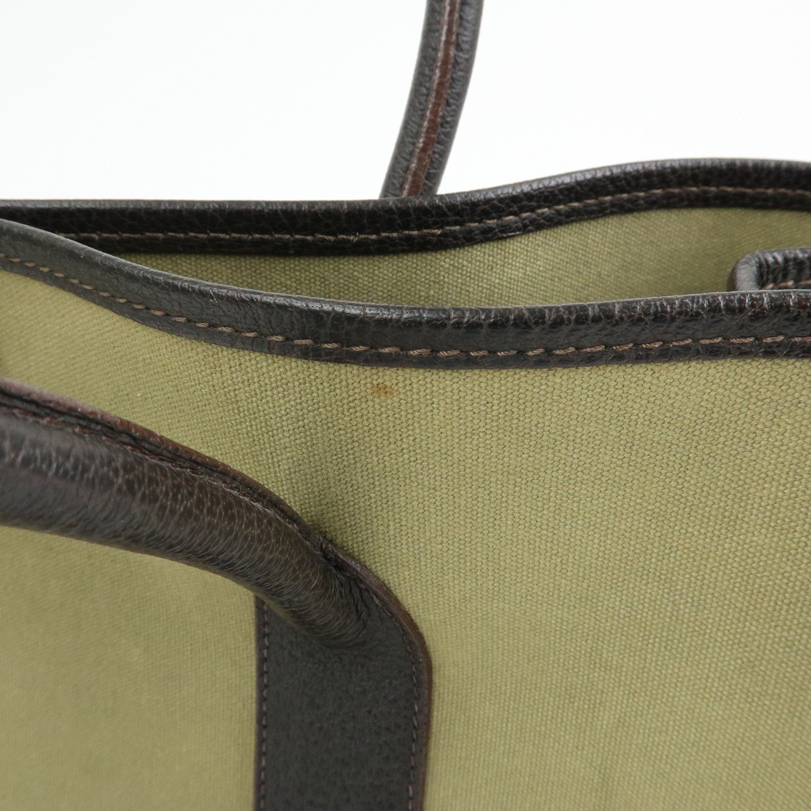 HERMES Toile Ash Negonda Garden Party PM □F Stamped Tote Bag Khaki