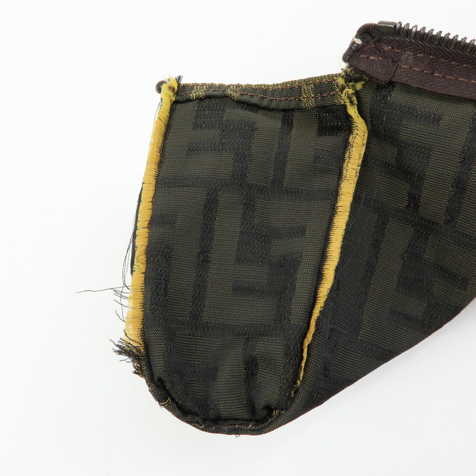 FENDI Zucca Set of 2 Canvas Leather Pouch Brown 7N0023 7N0006