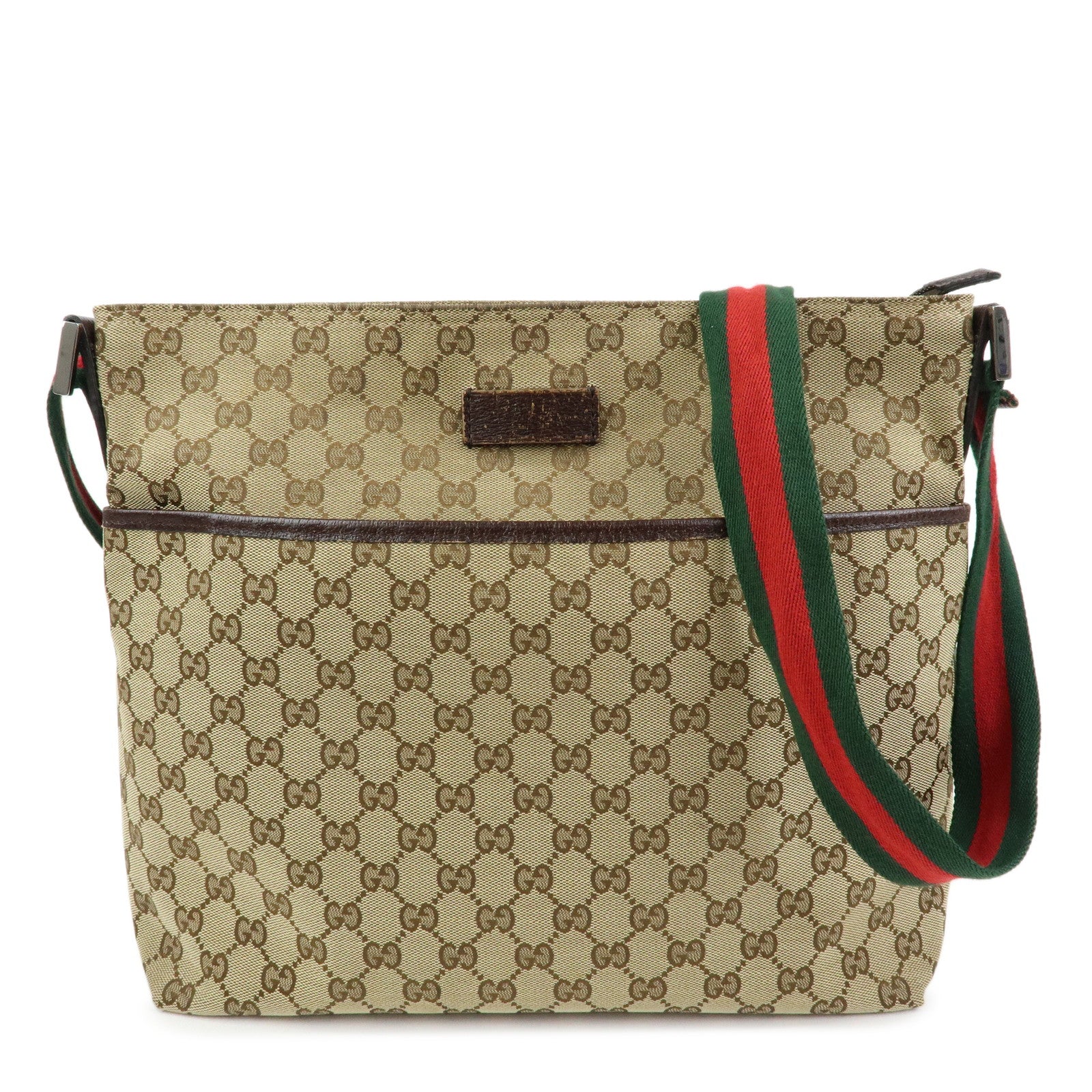 GUCCI Sherry GG Canvas Leather Shoulder Crossbody Bag Beige189751