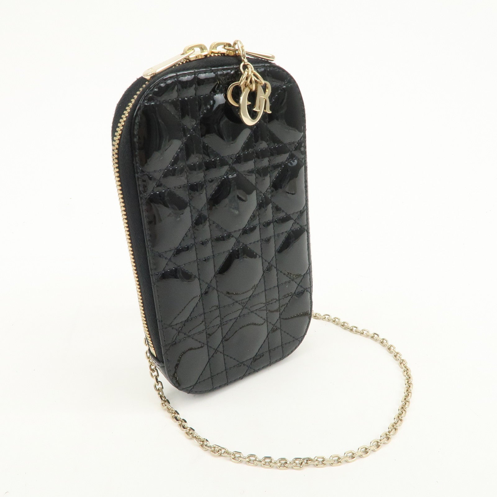 Christian Dior Lady Dior Cannage Call'in Dior Phone Case Black