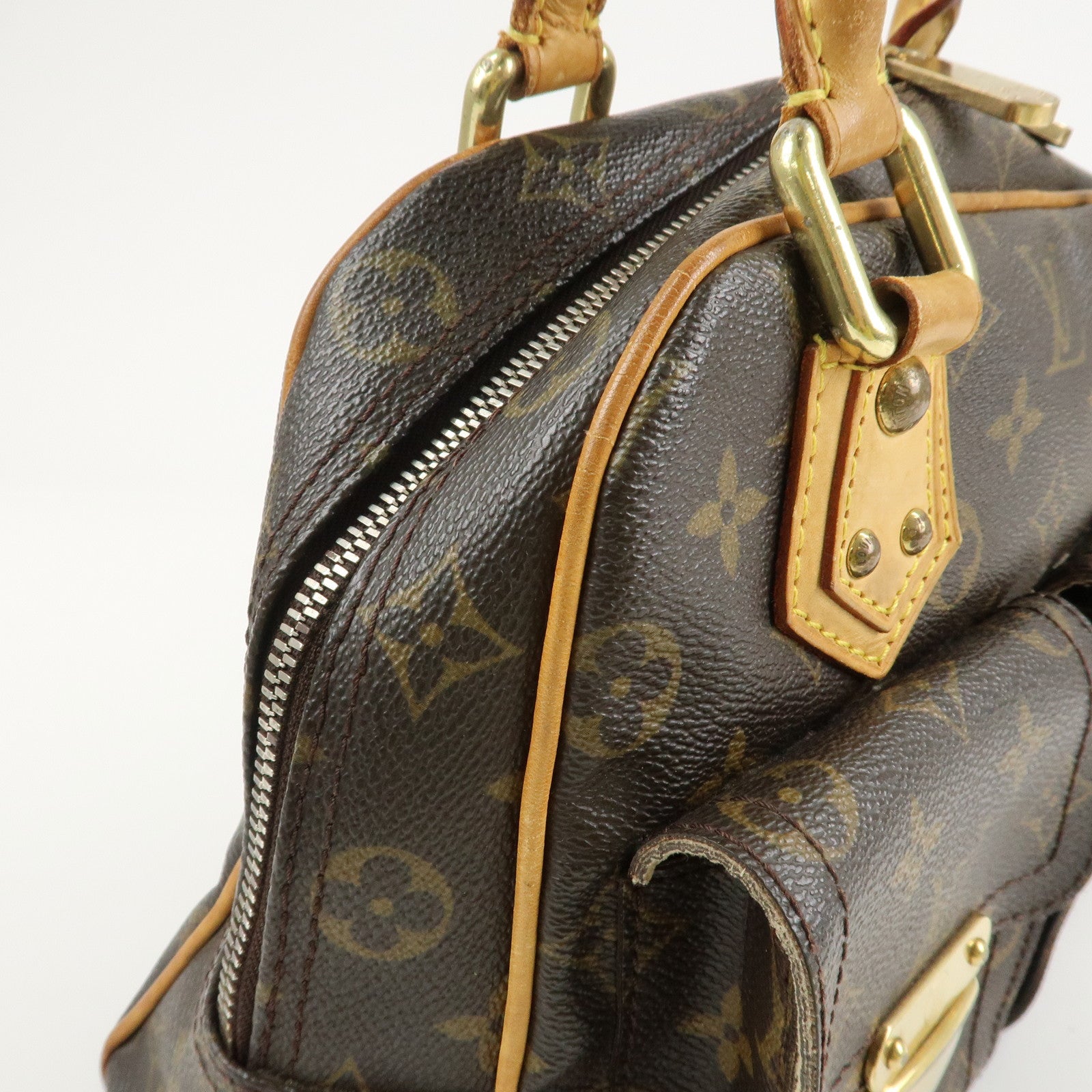 Louis Vuitton Monogram Manhattan PM Hand Bag Brown M40026 Used