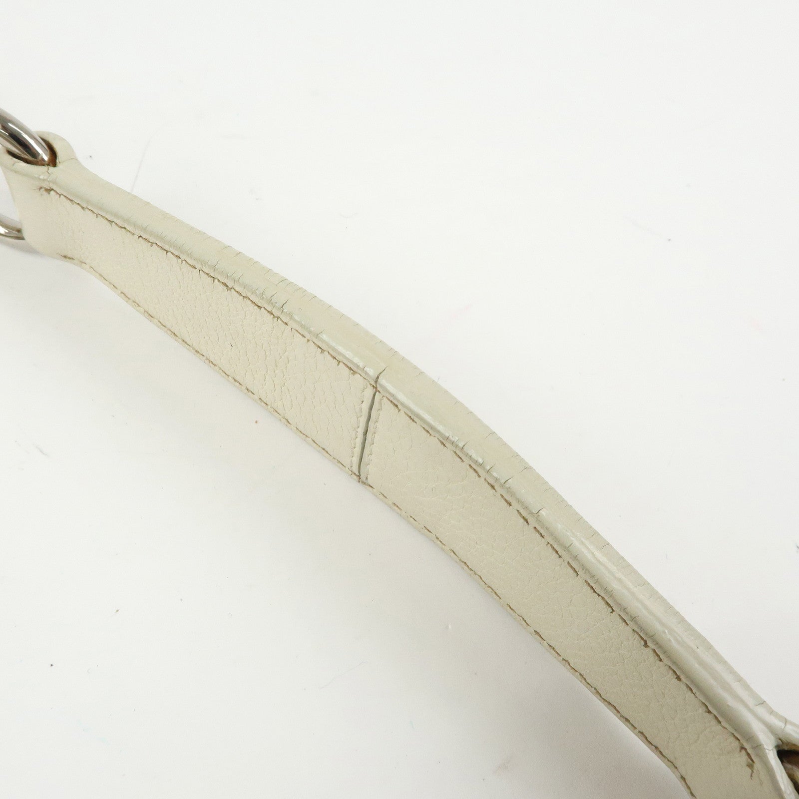 PRADA Logo Leather Hand Bag Shoulder Bag White