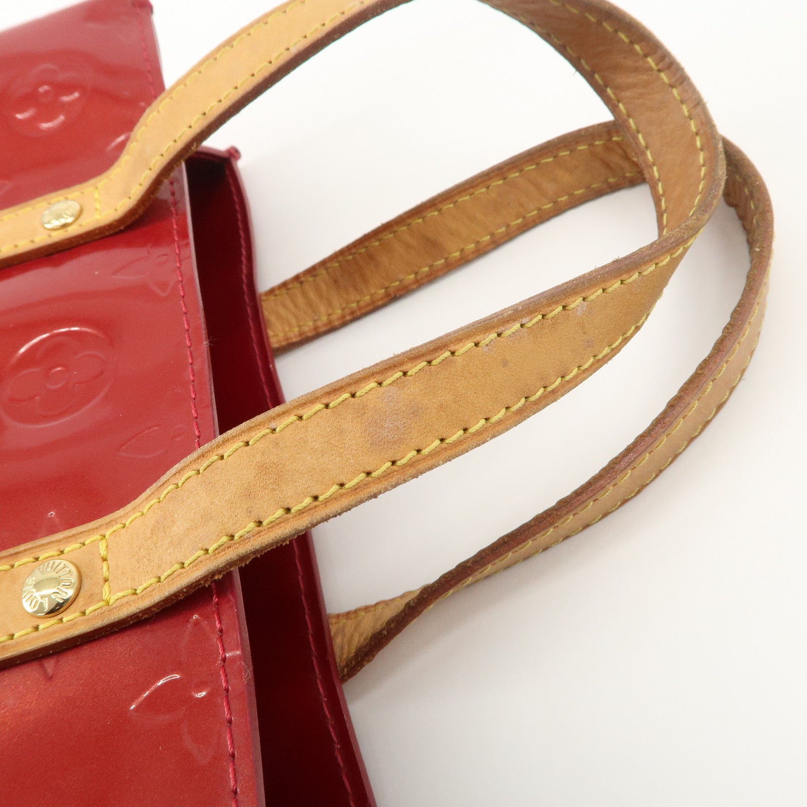 Louis Vuitton Monogram Vernis Lead PM Hand Bag Red M91990