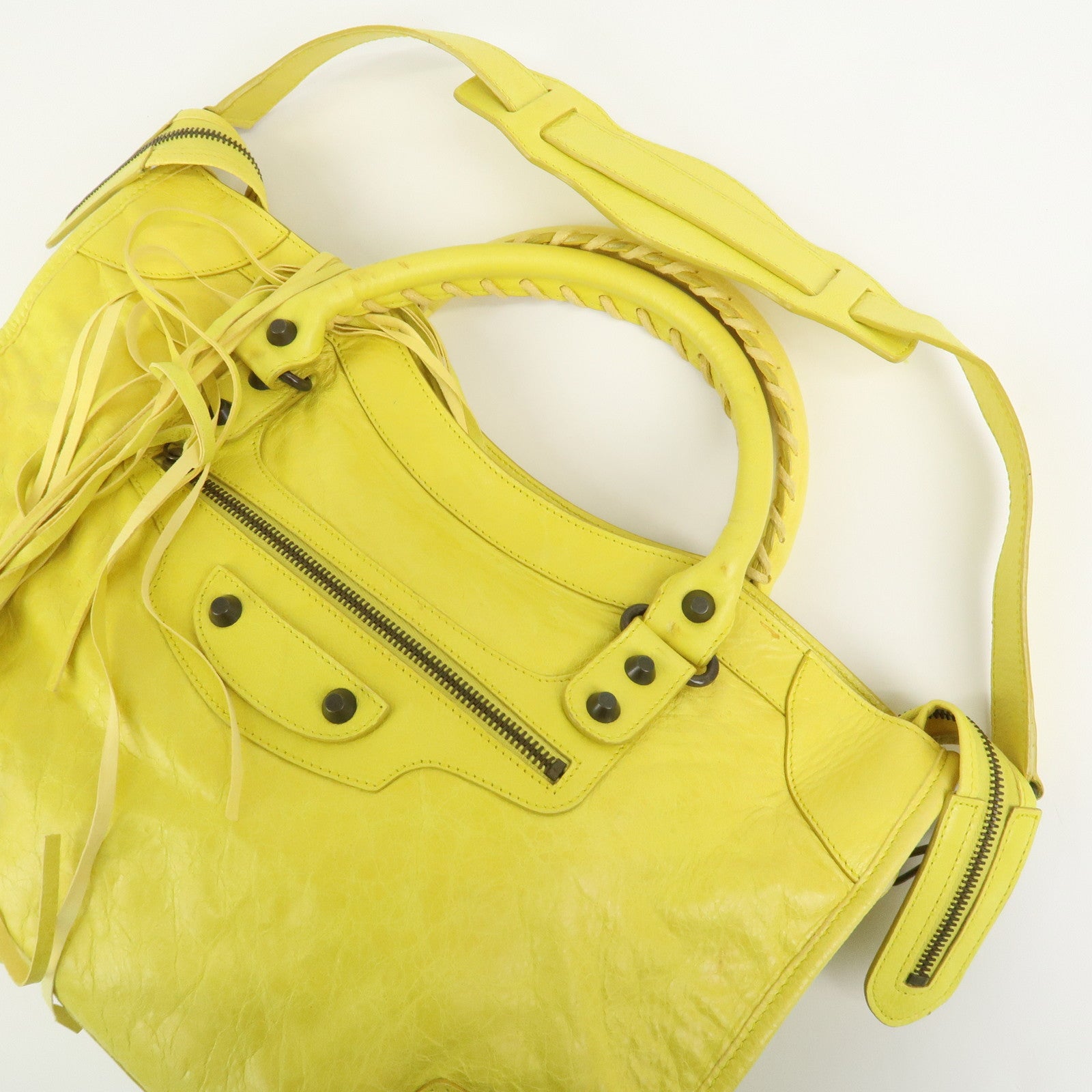 BALENCIAGA The City Leather 2Way Bag Hand Bag Shoulder Bag 115748