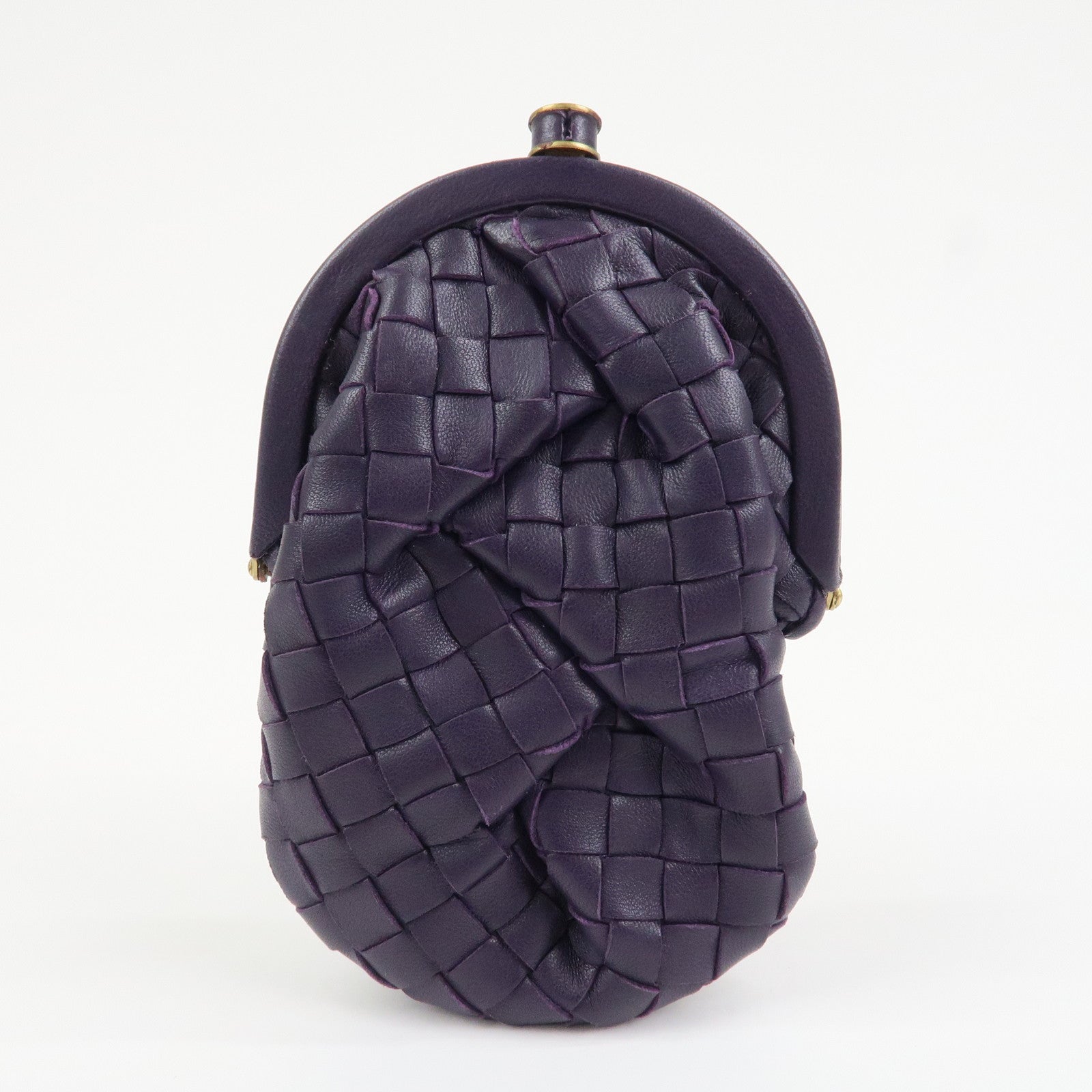 BOTTEGA VENETA Intrecciato Leather Coin Case Purple 203783