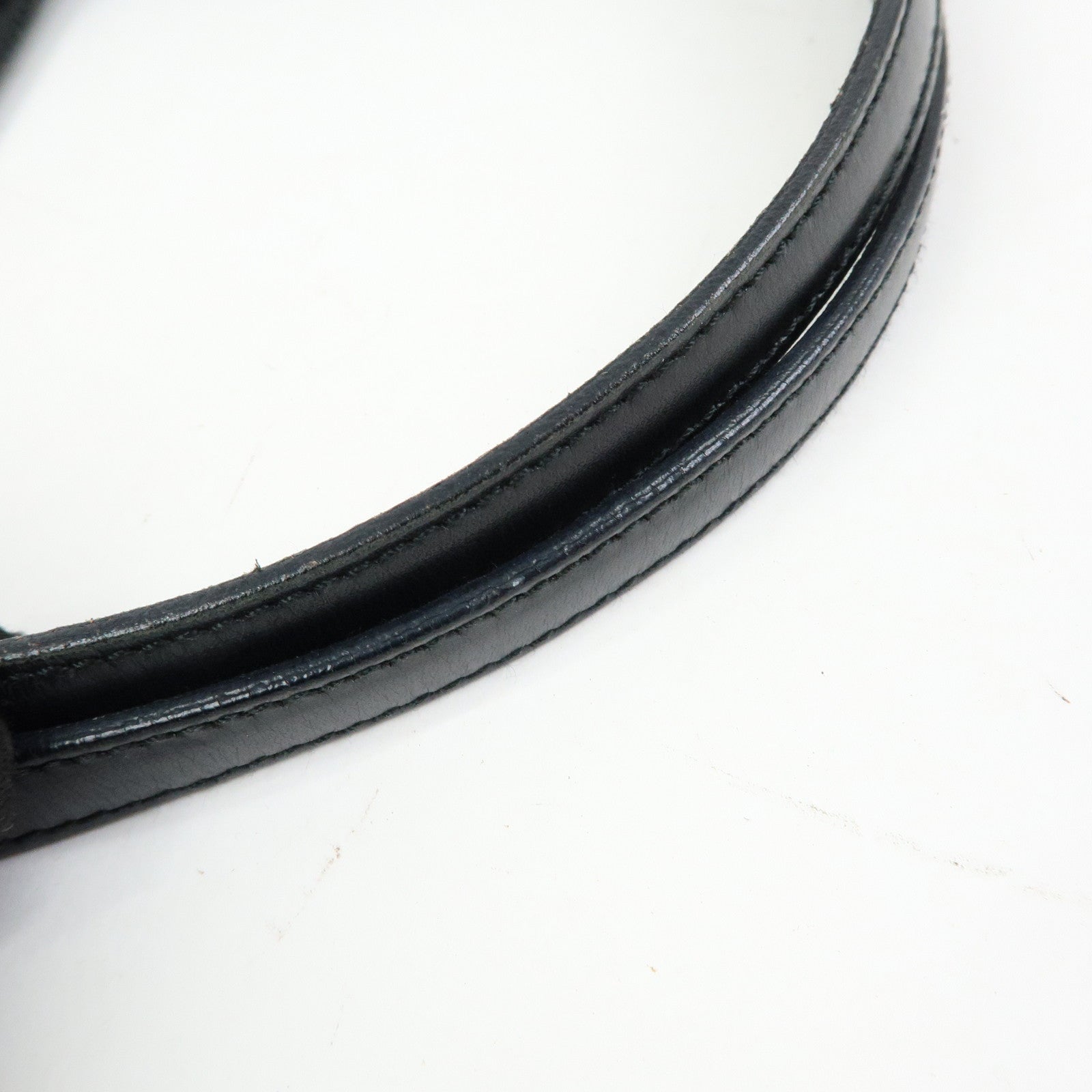 PRADA Triangle Logo Nylon Leather Tote Bag Hand Shoulder Bag Black