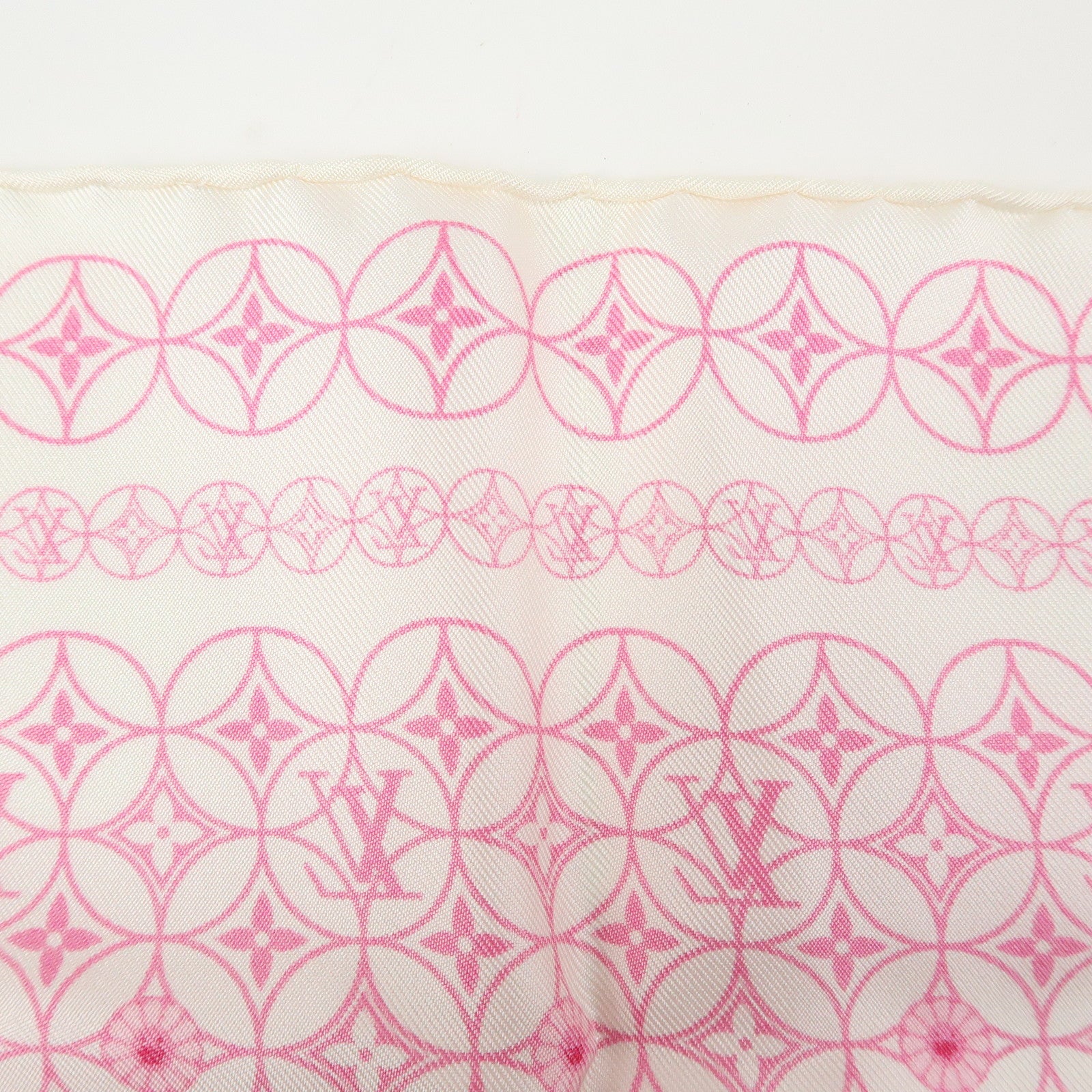 Louis Vuitton Silk 100% Scarf Murakami White Pink