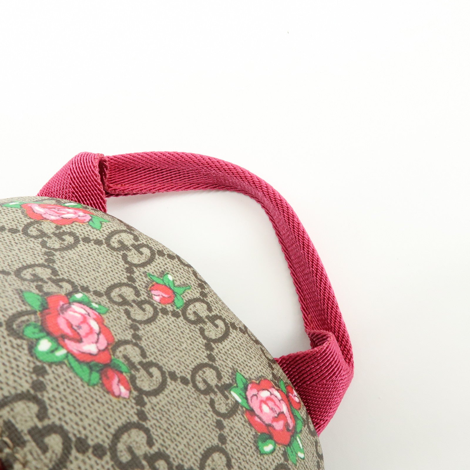 GUCCI Children’s GG Supreme Rose Heart Backpack Beige Pink 271327