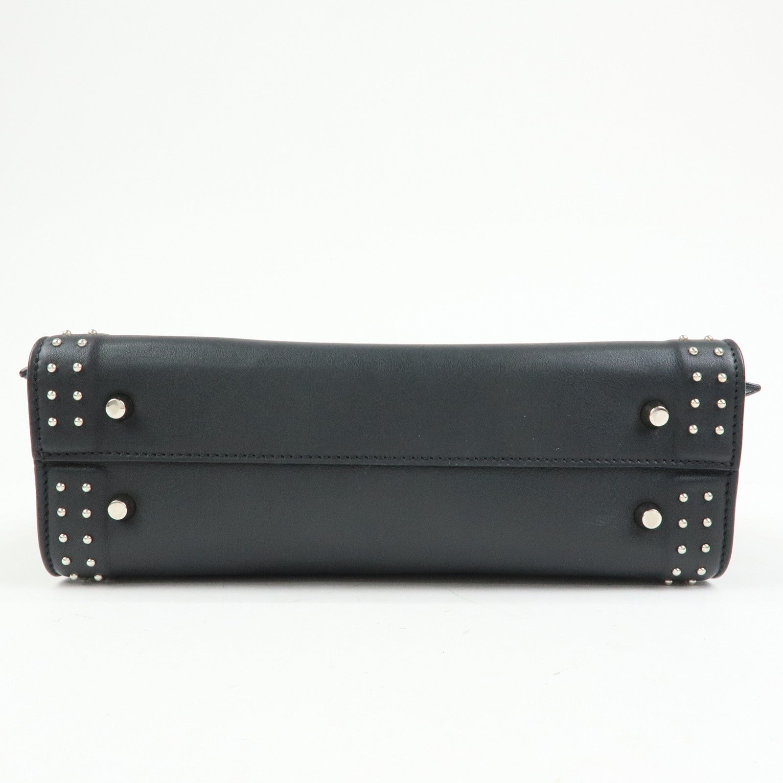 GIVENCHY Shark Studs Leather 2Way Bag Hand Shoulder Bag Black