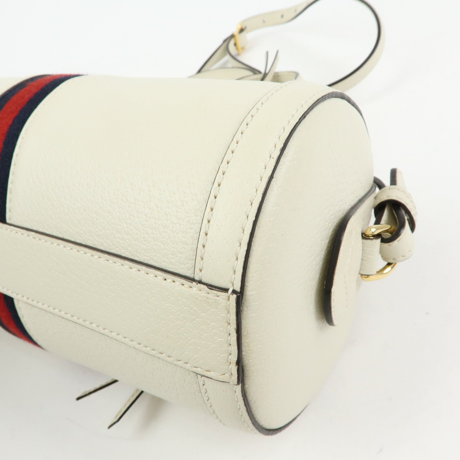 GUCCI Ophidia Sherry Leather 2Way Hand Shoulder Bag White 602577