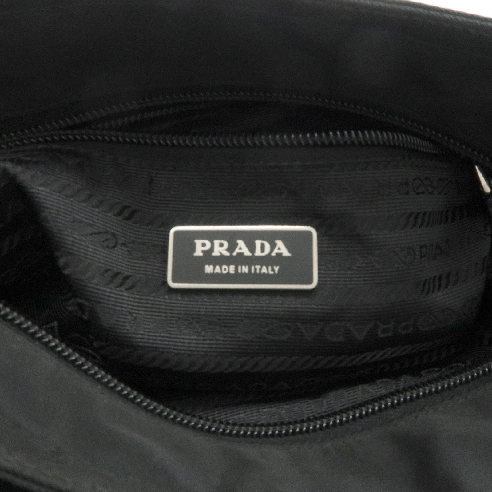 PRADA Nylon Saffiano Leather Shoulder Crossbody Bag Black VA0269