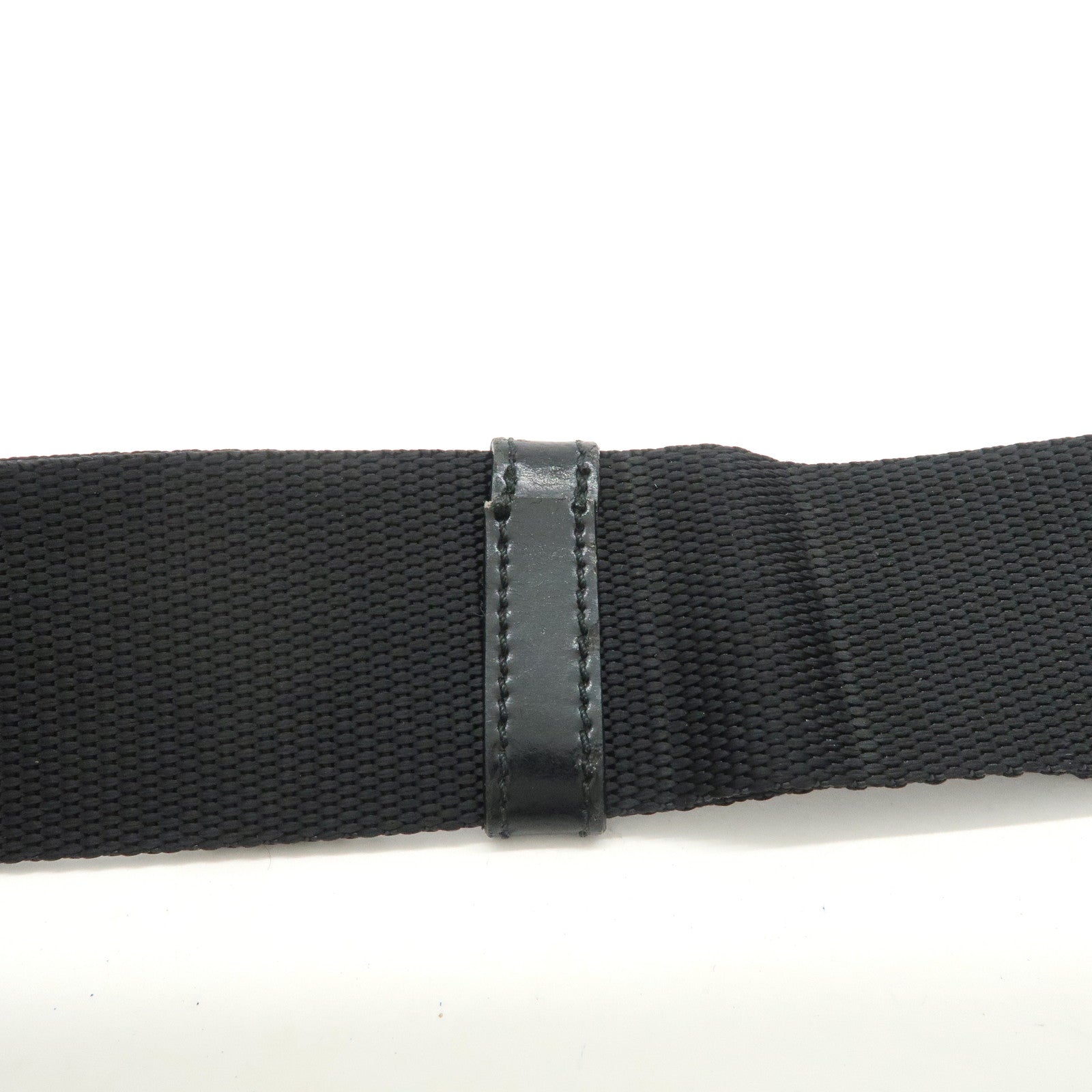 PRADA Triangle Logo Nylon Leather Shoulder Bag Crossbody Bag Black