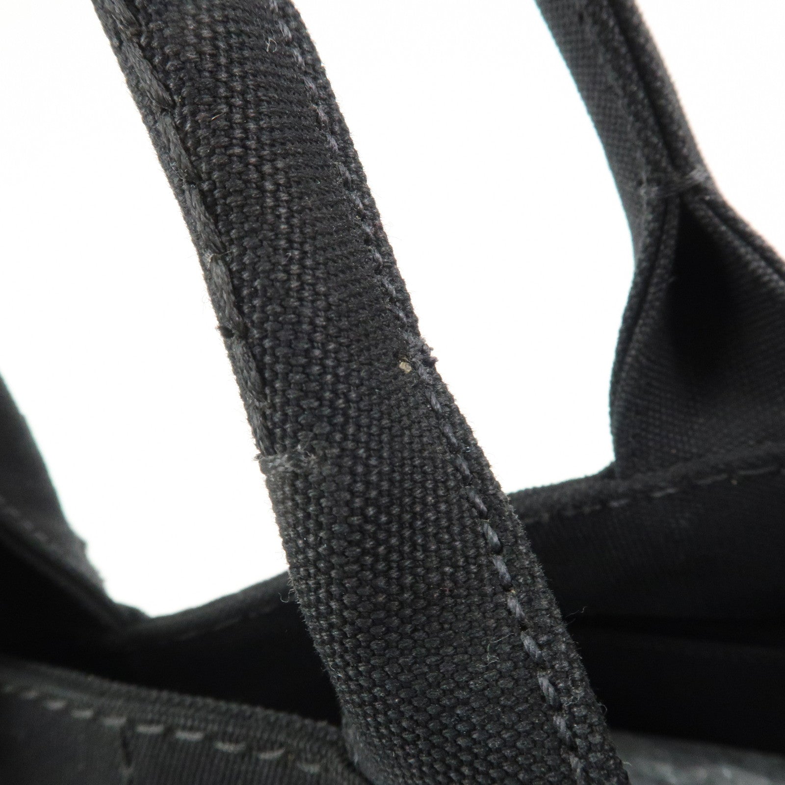 PRADA Canapa Mini Canvas 2Way Bag Hand Bag Shoulder Bag Black 1BG439 Used