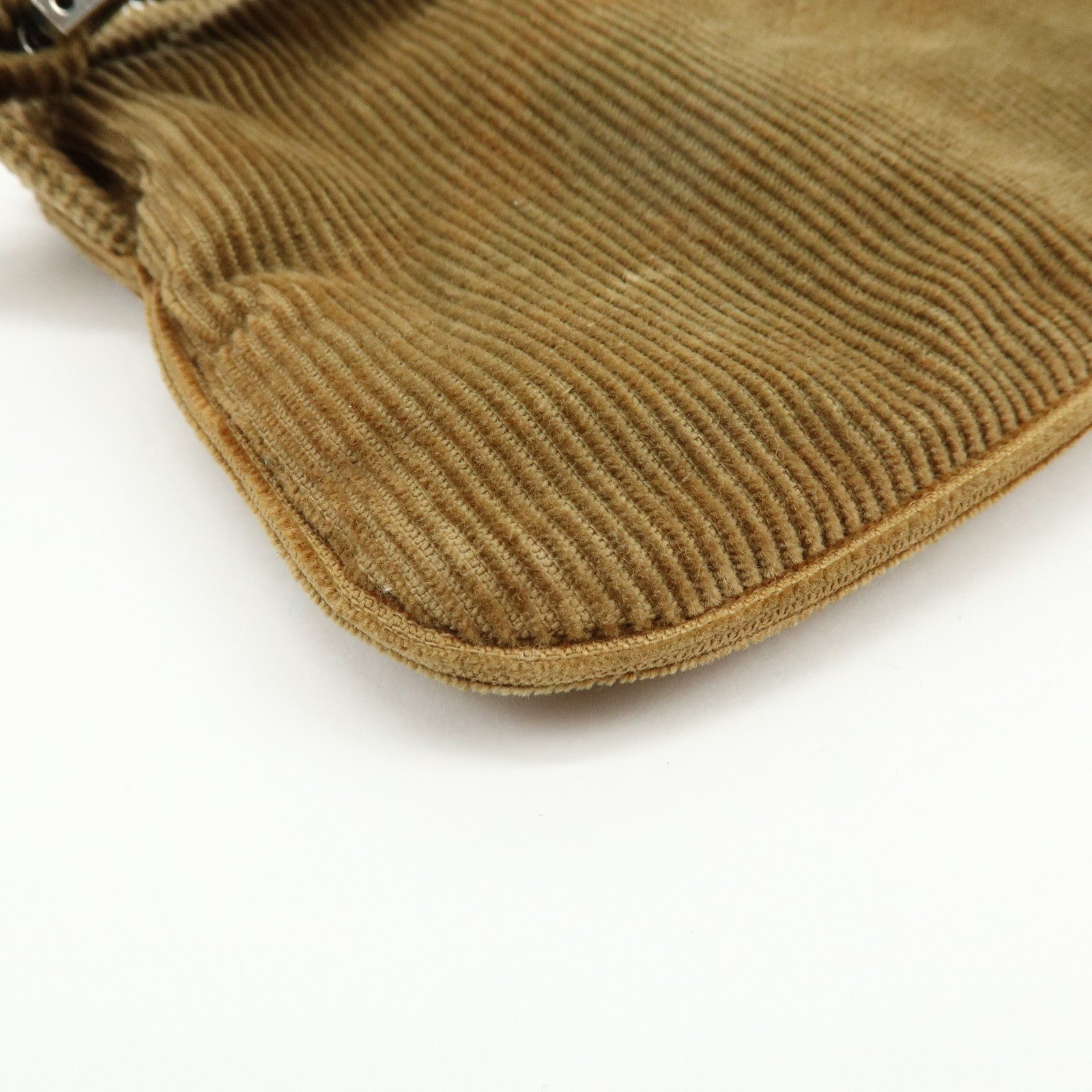 FENDI Corduroy Shoulder Bag Crossbody Bag Brown 26685