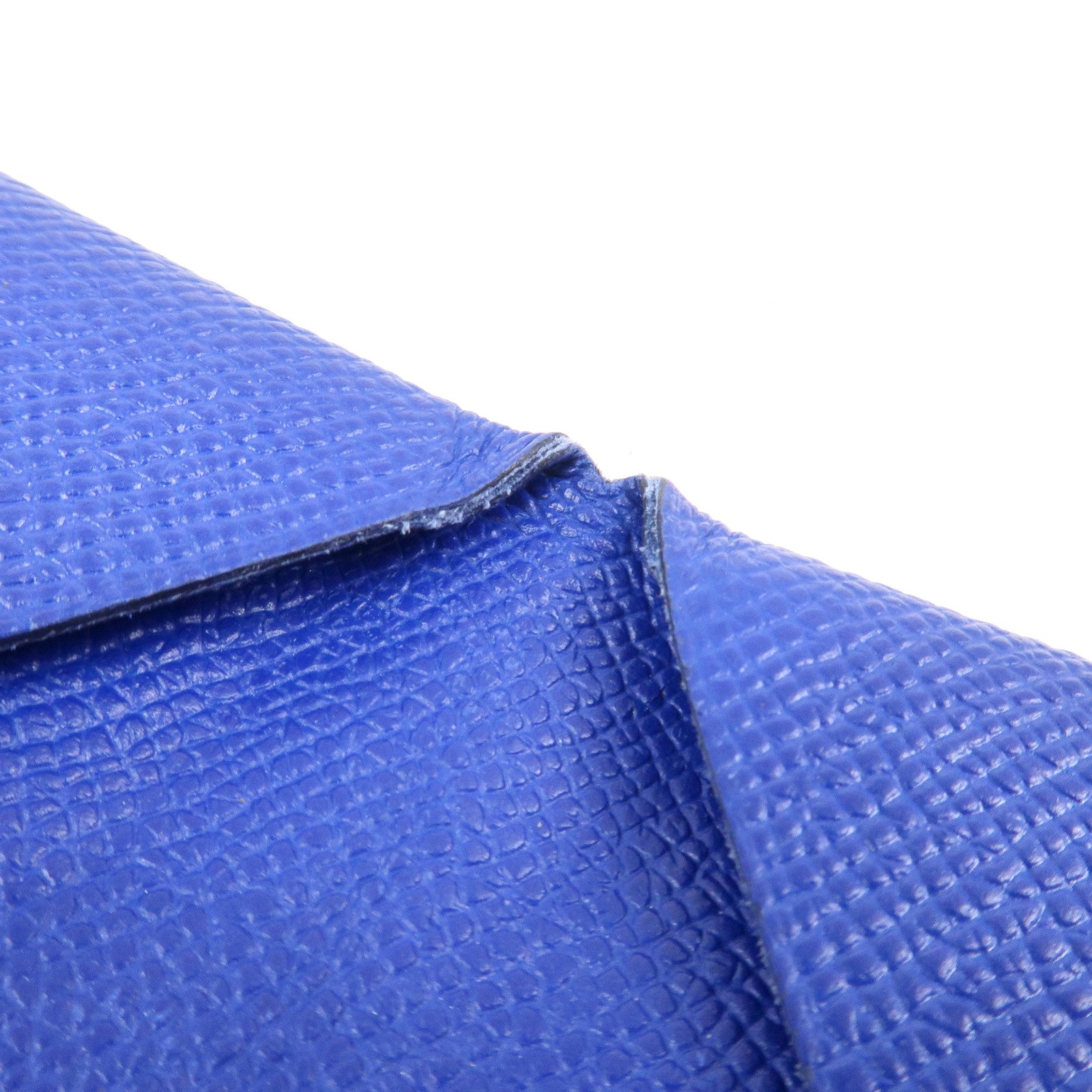 HERMES CALVI Veau Epsom Card Case Card Holder Z Stamped Blue