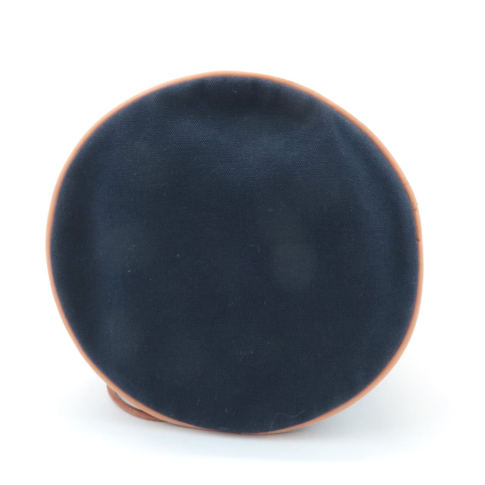 HERMES Canvas Leather Porochon Mimil PM Drawstring Shoulder Bag Used