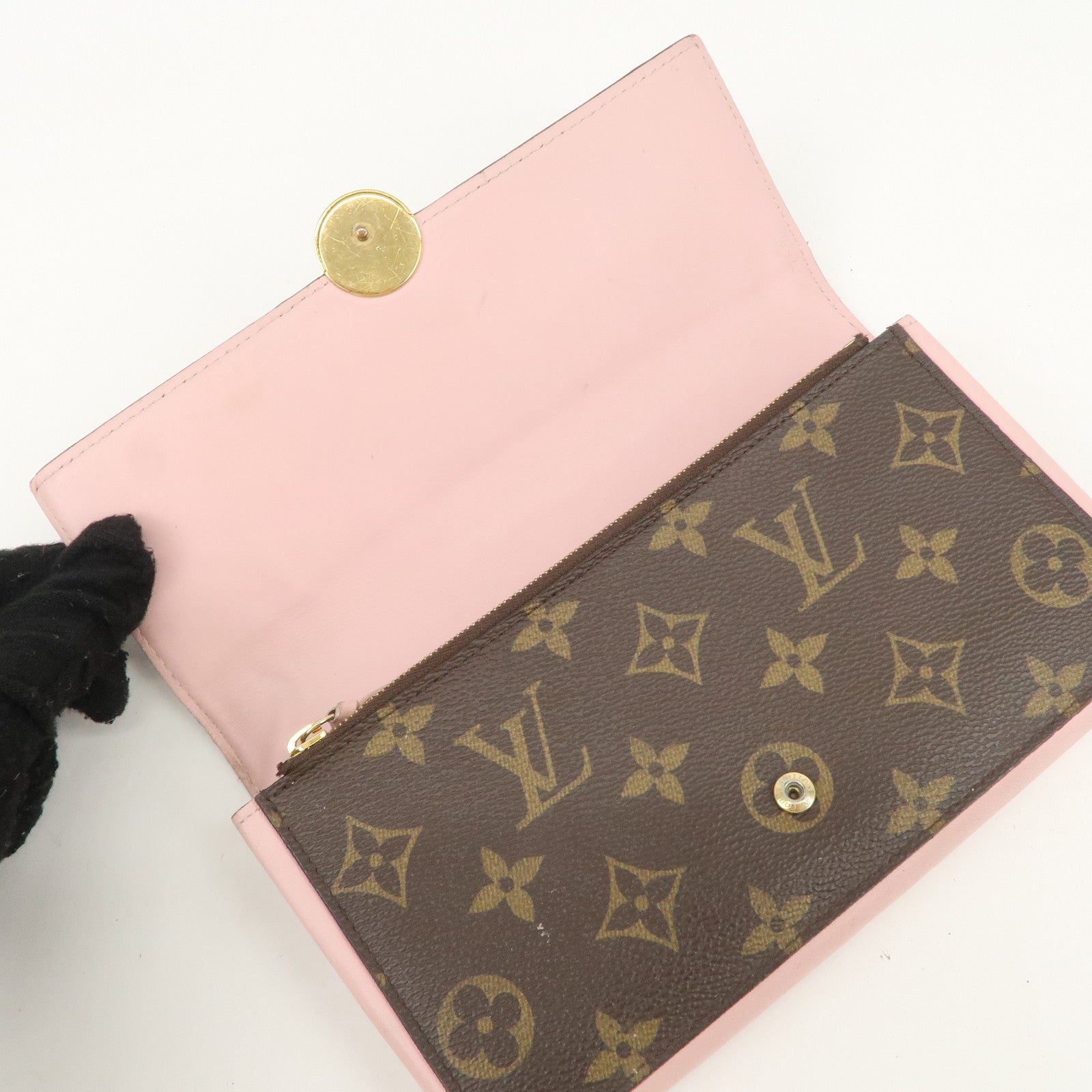 Louis Vuitton Set of 2 Monogram Tri-fold Wallet M64588 M64586 Used