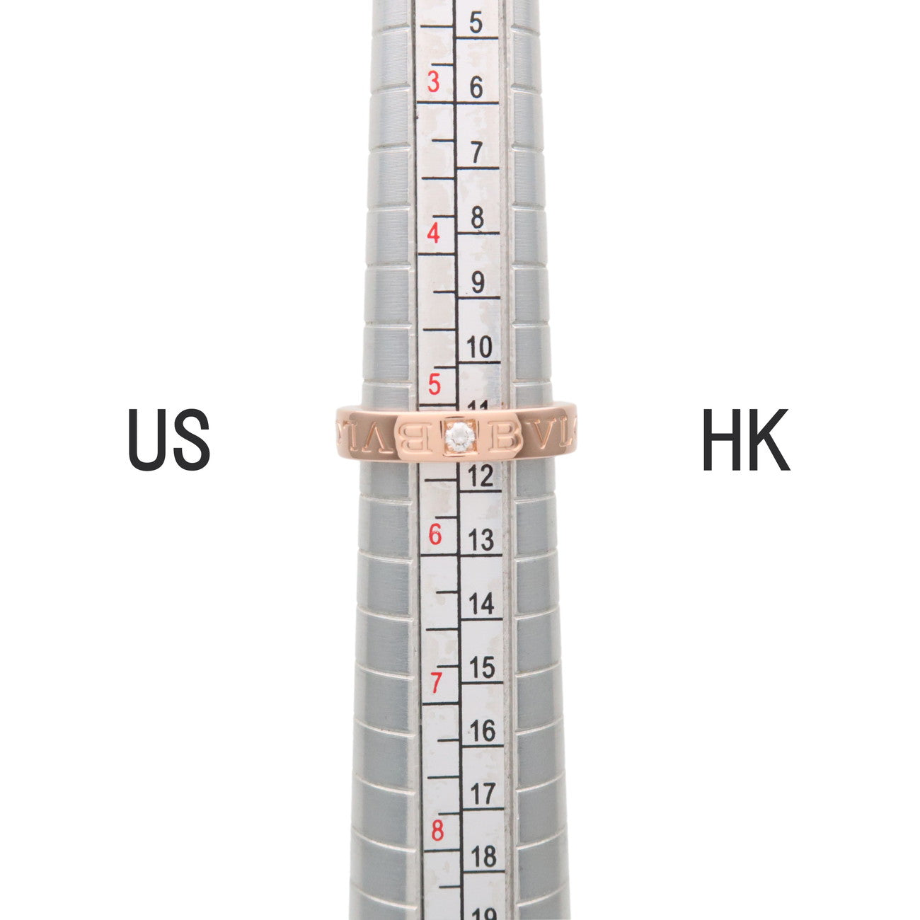BVLGARI Double Logo 1P Daimond Ring K18 750PG Rose Gold #50 US5.25