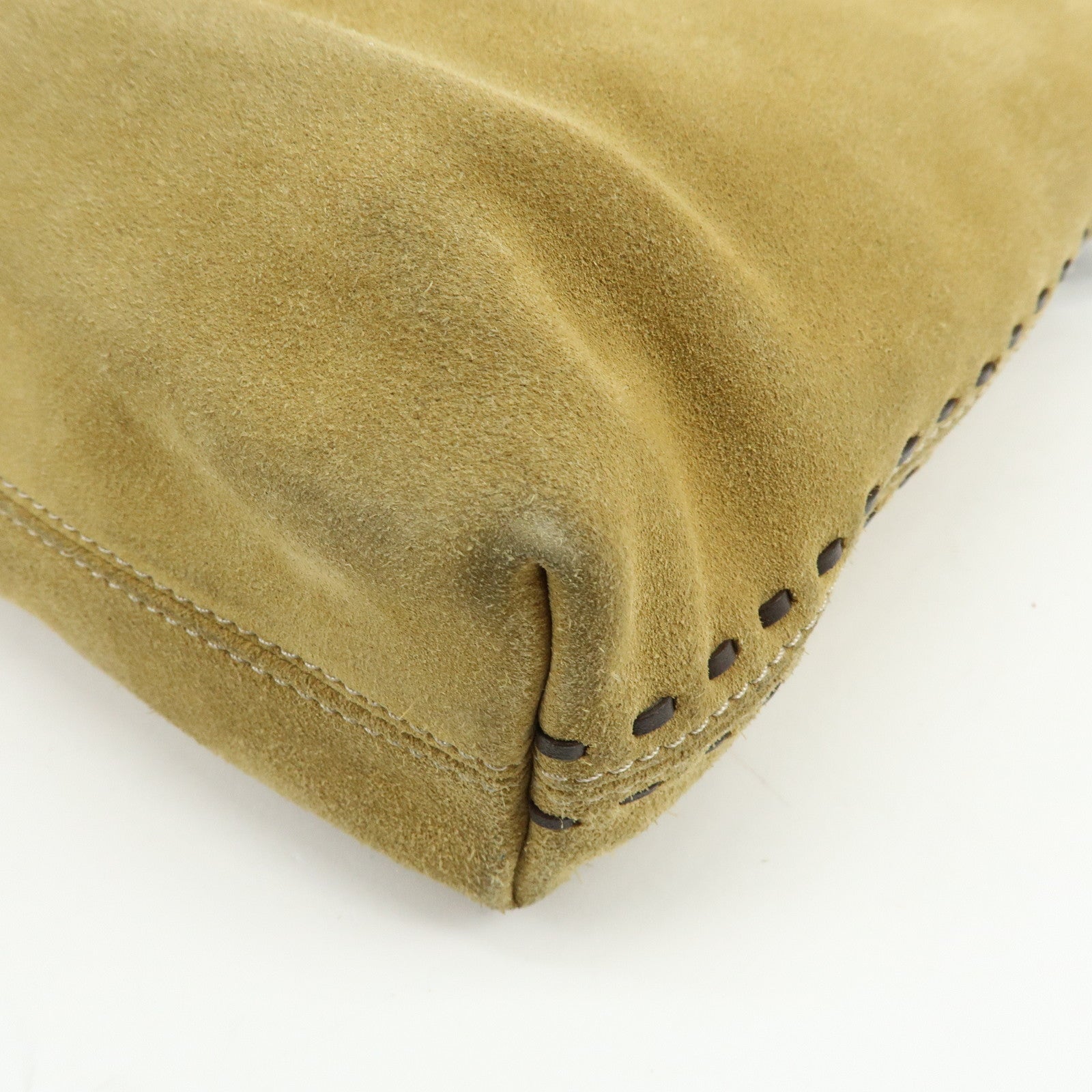 LOEWE Anagram Suede Leather Shoulder Bag Crossbody Bag Beige