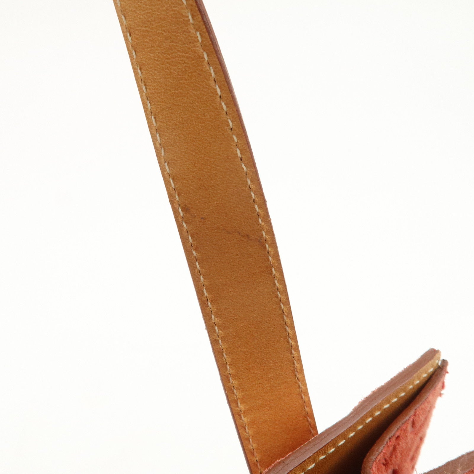 CELINE C Macadam Suede Leather Tote Bag Hand Bag Orange Light Brown