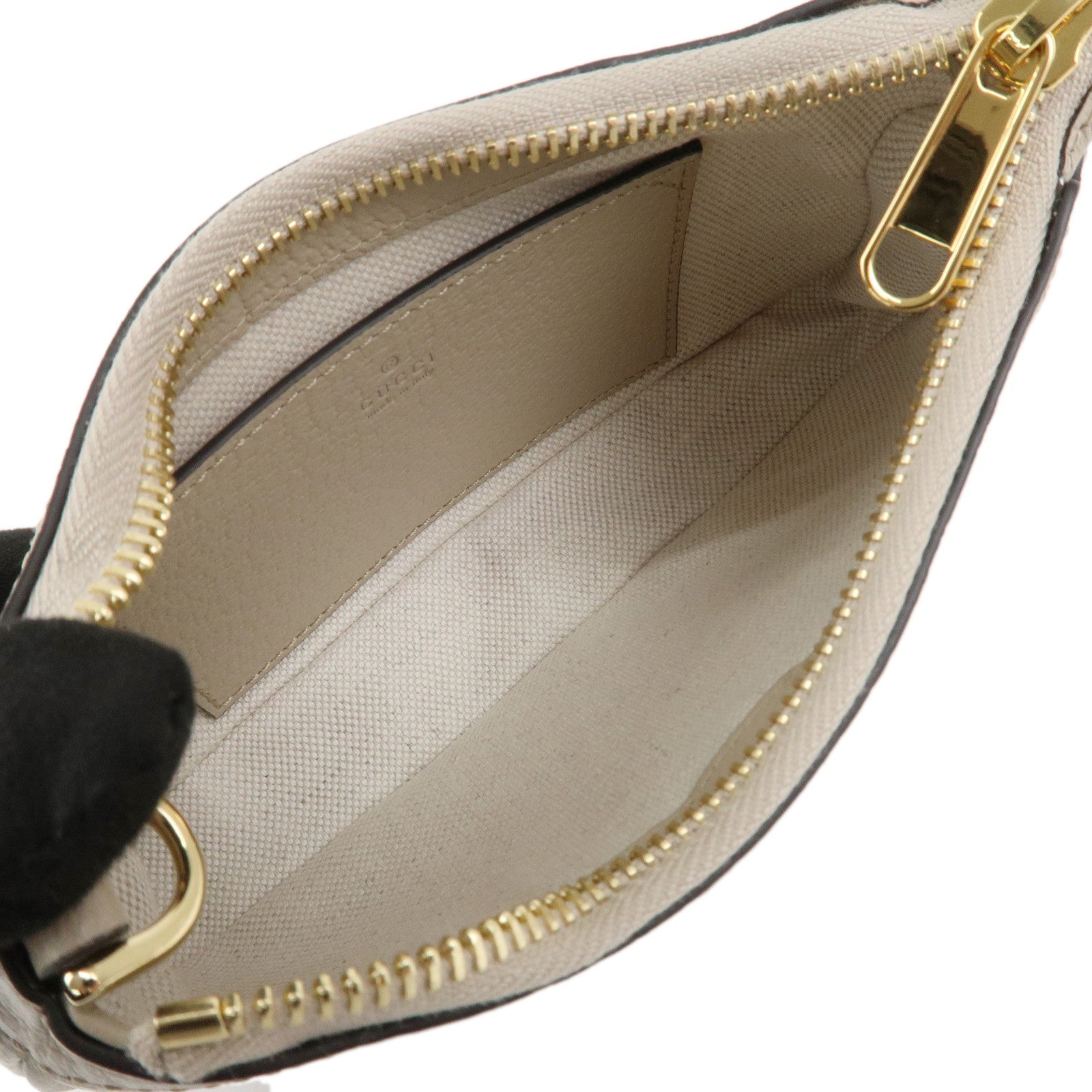 GUCCI Leather GG Supreme Chain Pouch Hand Bag Beige Brown 764960 Used