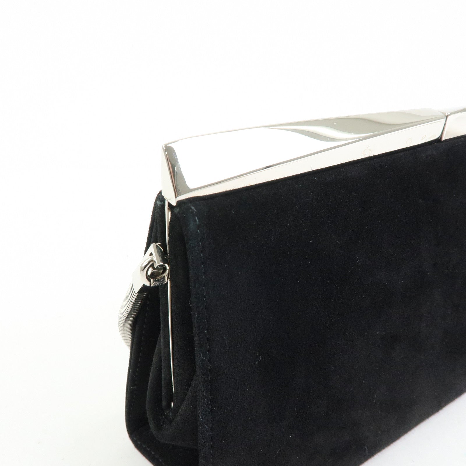 Ferragamo Suede 2Way Bag Shoulder Bag Clutch Bag Black