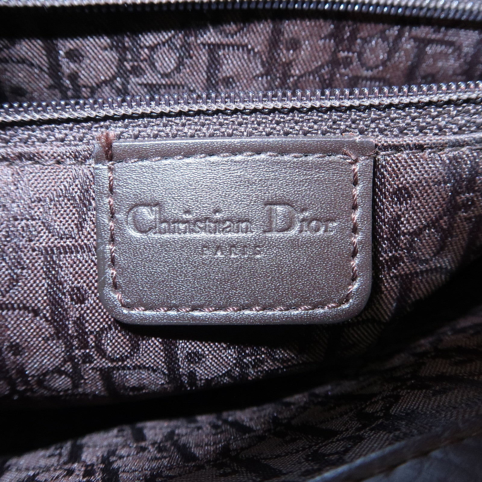 Christian Dior Street Chic Logo Leather Shoulder Bag Hand Bag Brown Used