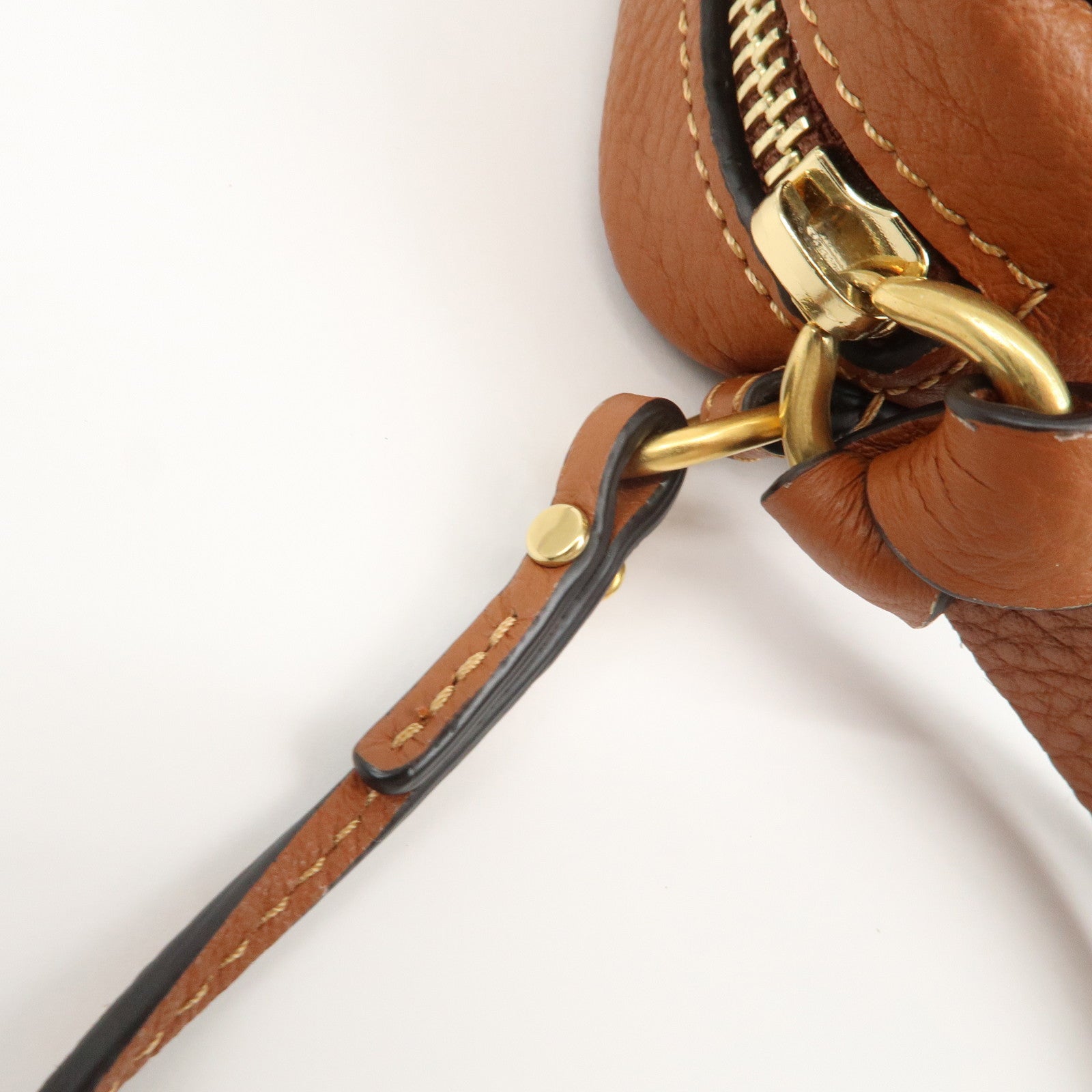 Chloe Marcie Logo Leather Shoulder bag Crossbody Bag Brown