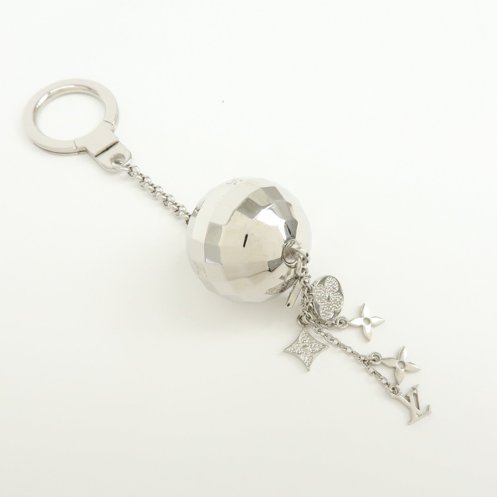 Louis Vuitton Porte Cles Glitter Bag Charm Key Chain Silver M65378