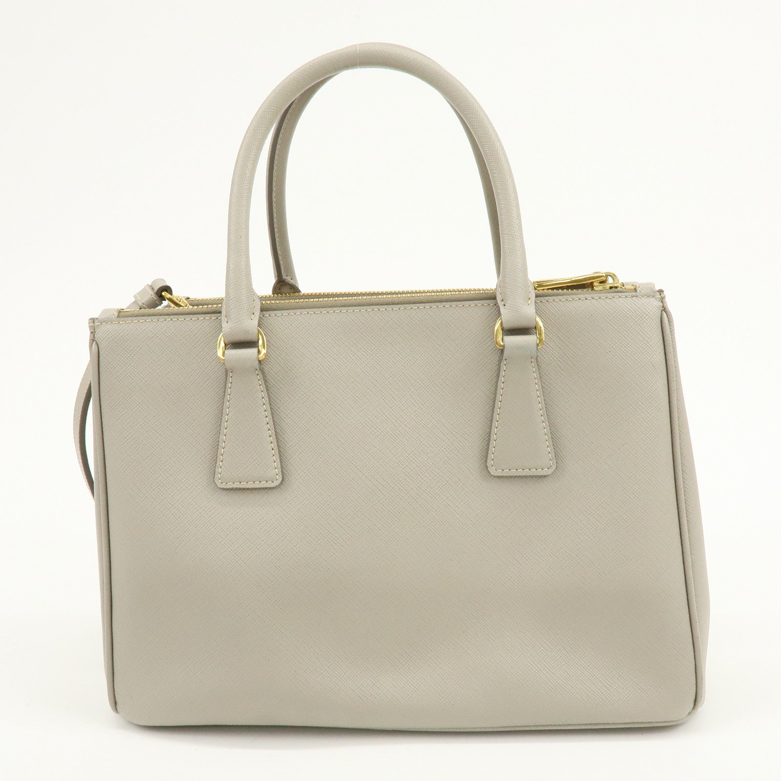 PRADA Triangle Logo Galleria 2Way Bag Shoulder Bag Gray BN2863