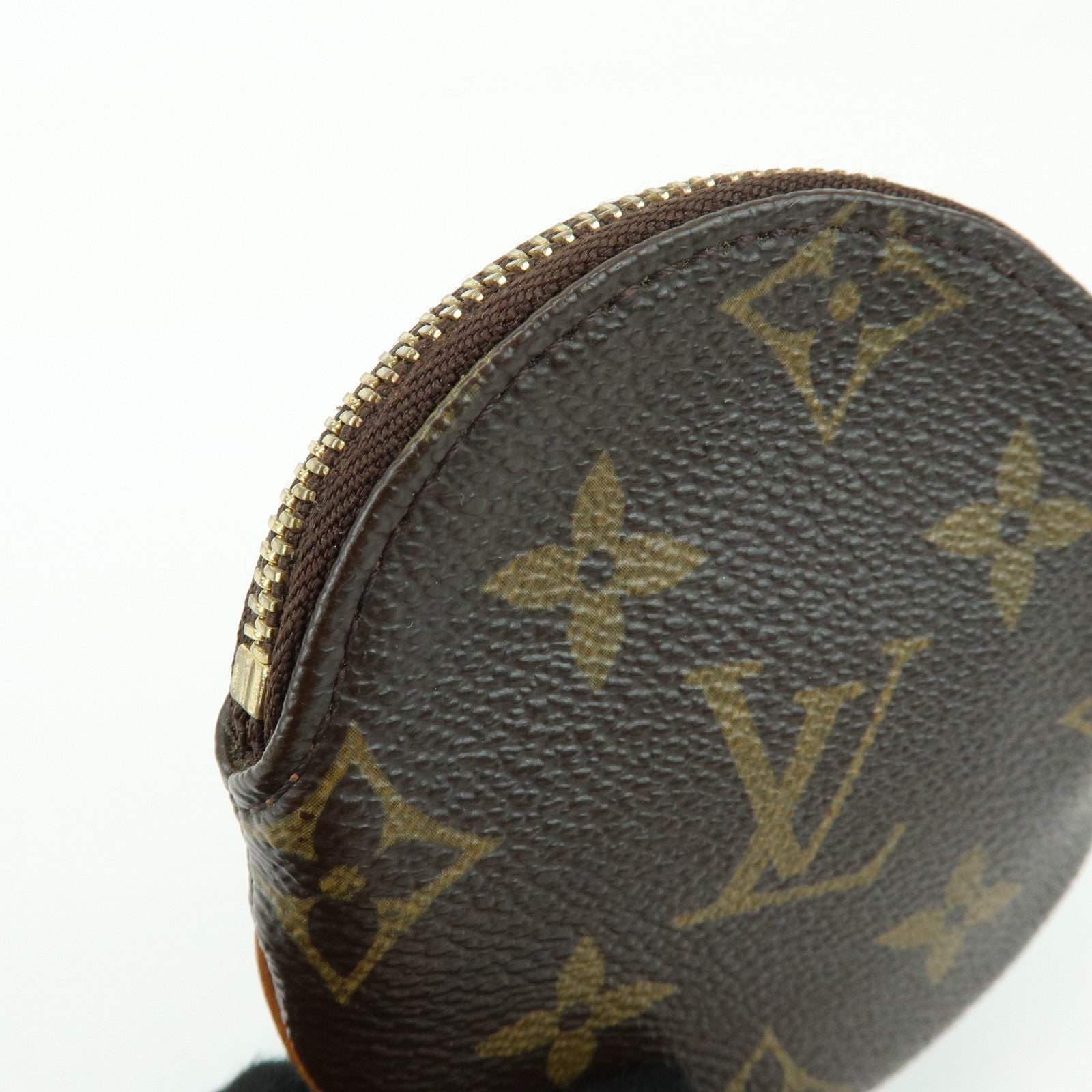 Louis Vuitton Monogram Porte Monnaie Rond Coin Case Brown M61926
